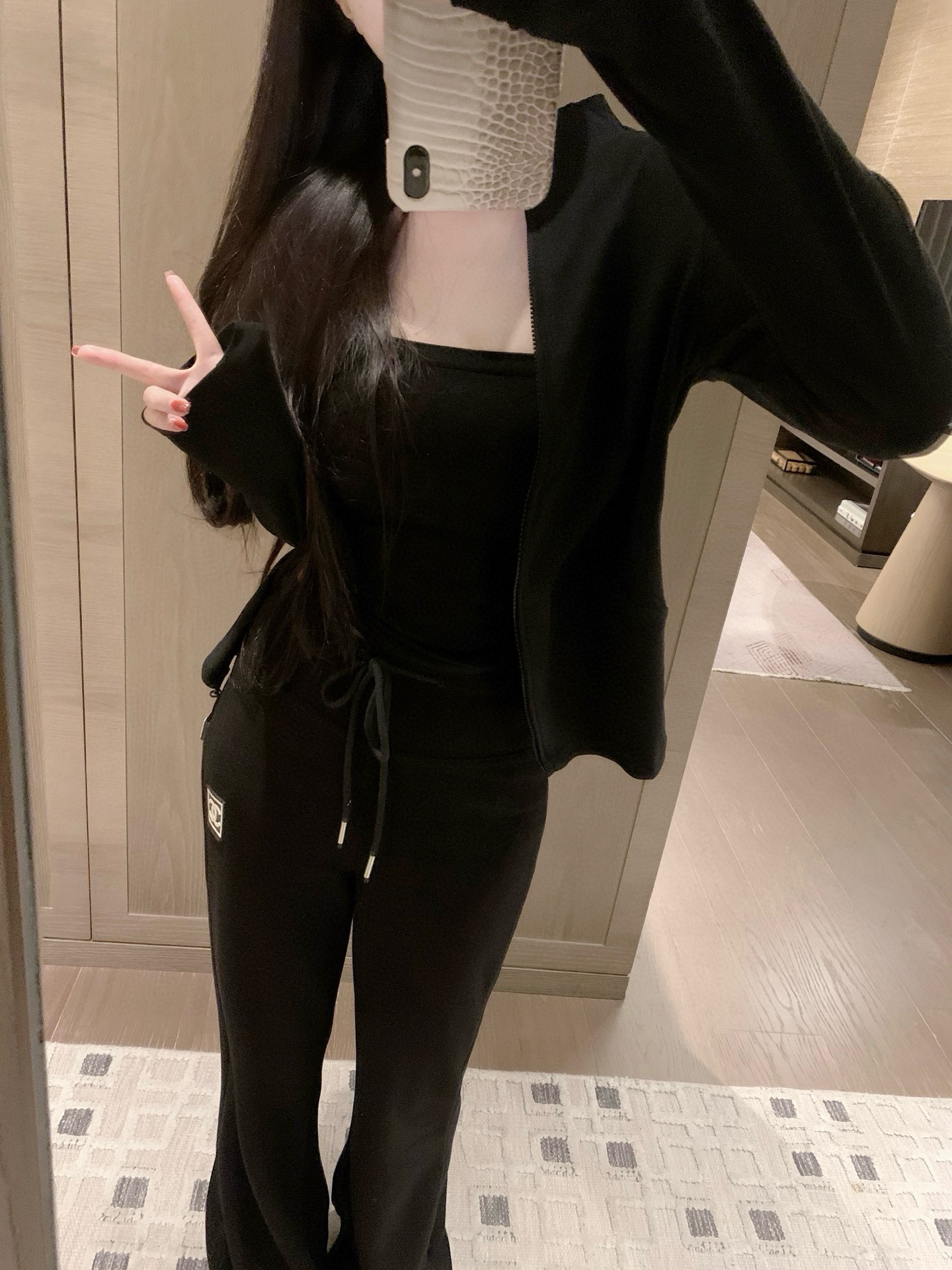 香奈儿 黒 フレアパンツ 2色入 トレーナー風 スリムフィット 舒適 インナーパンツ 春夏 新作 - 画像 3