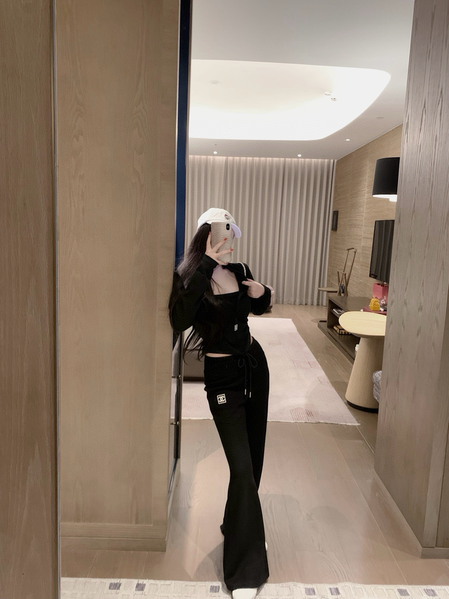 香奈儿 黒 フレアパンツ 2色入 トレーナー風 スリムフィット 舒適 インナーパンツ 春夏 新作 - 画像 5