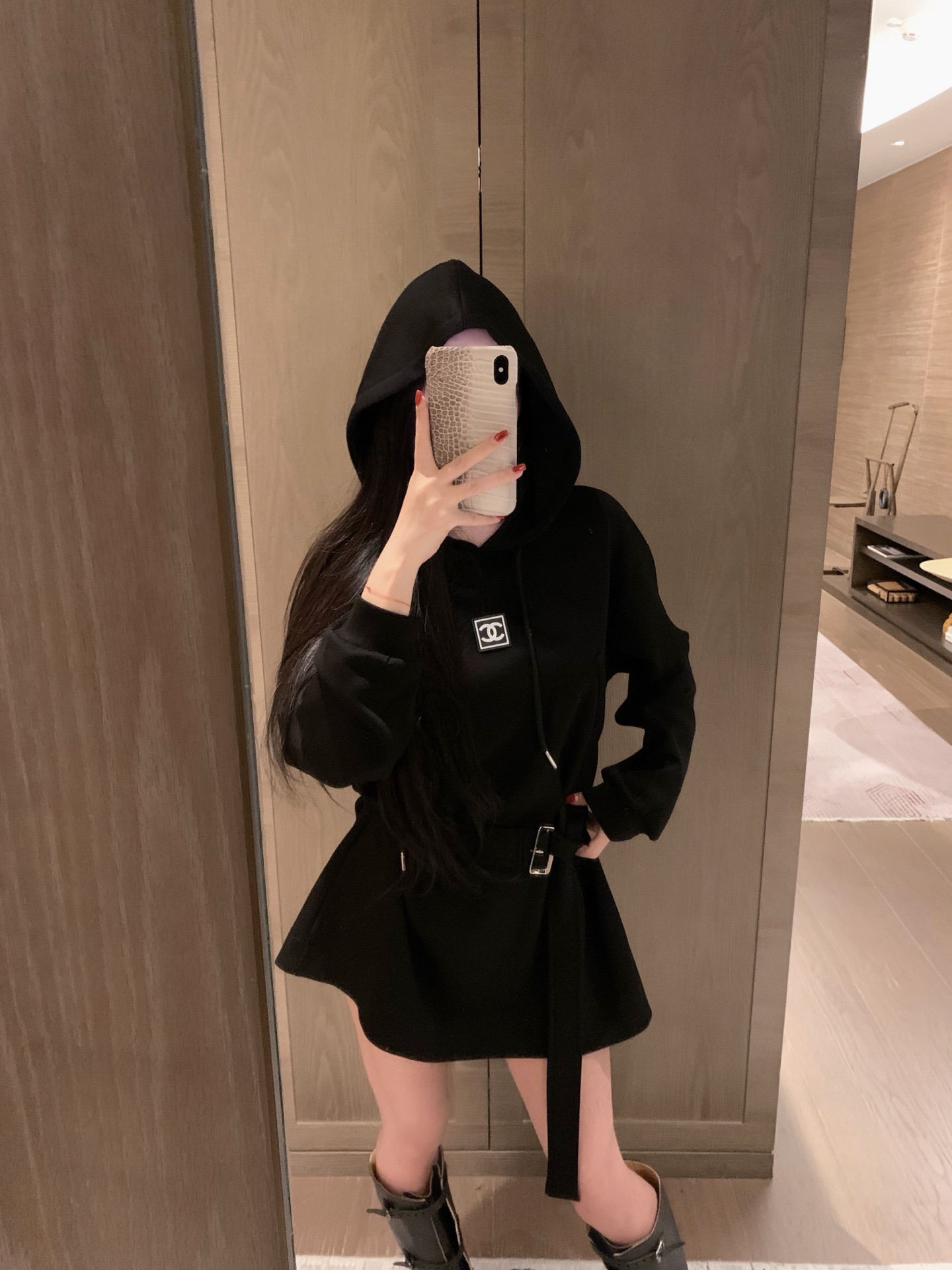 chanel レディース ロングスリーブTシャツ ブルーグレー 綿100%