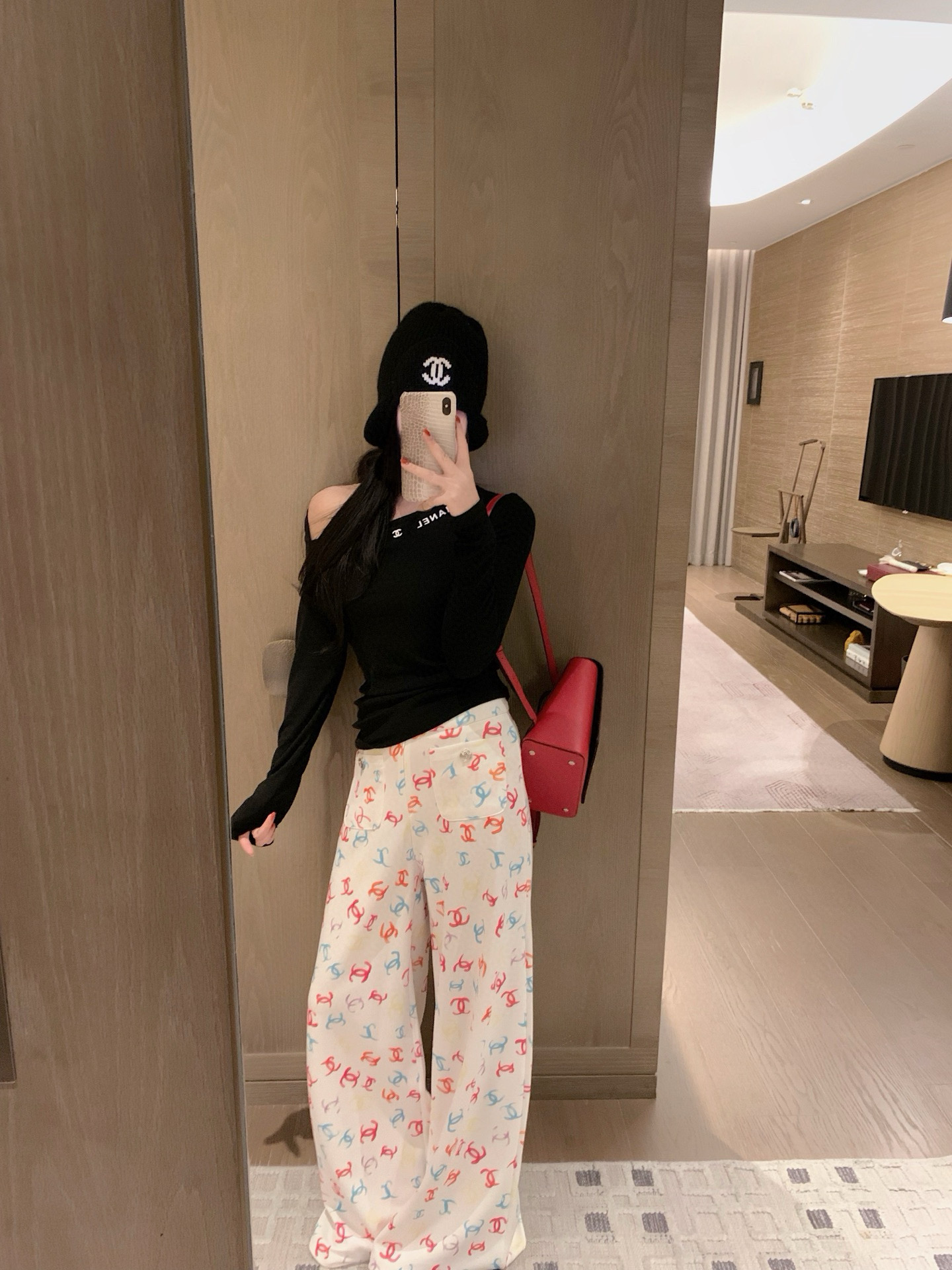香奈儿 ワンポイント柄 パンツ 2色入 おしゃれなカジュアルパンツ - 画像 4