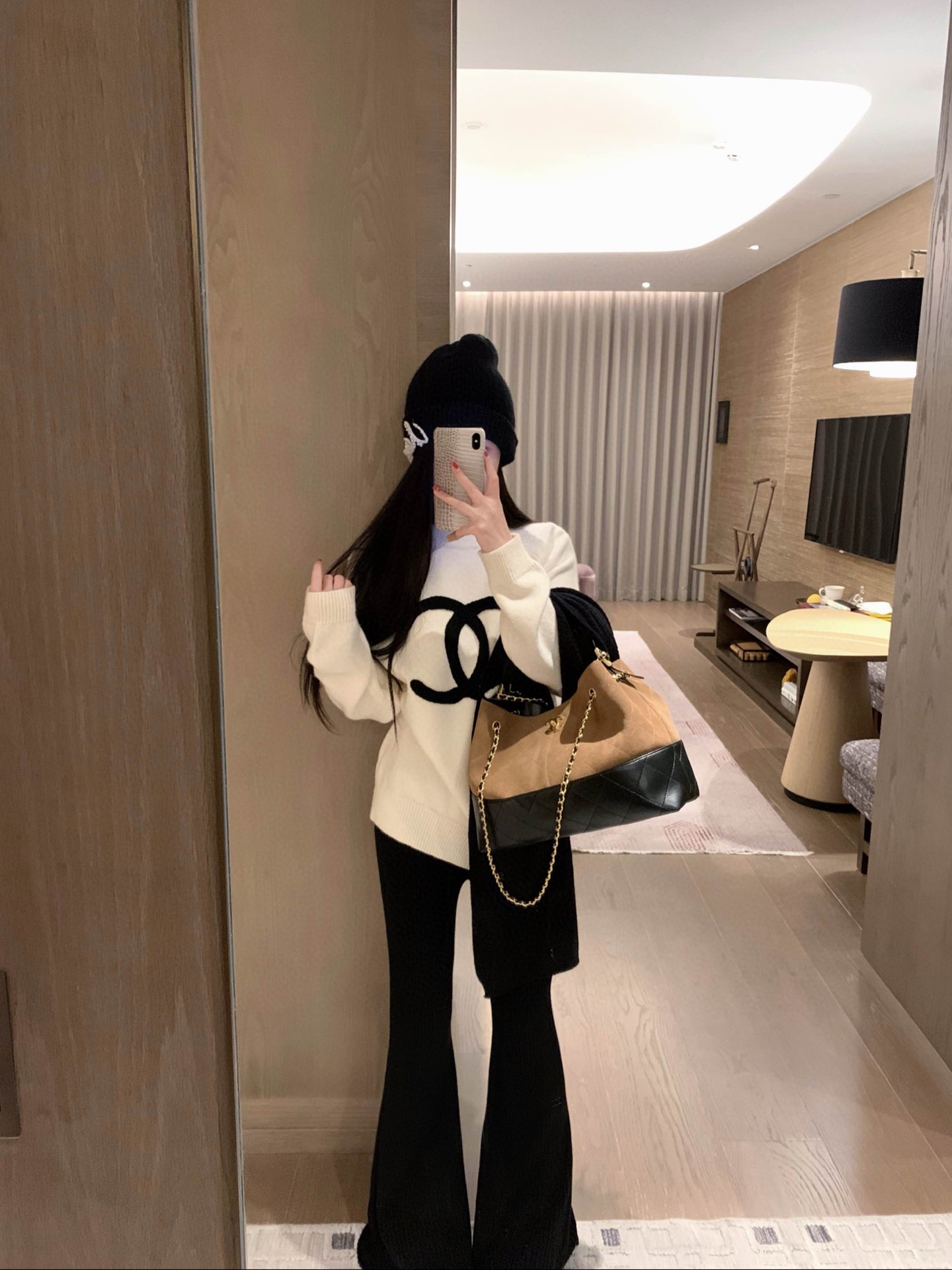 シャネル ニット 2色 オーバーサイズ ロゴ パンツ合わせ可 - 画像 4