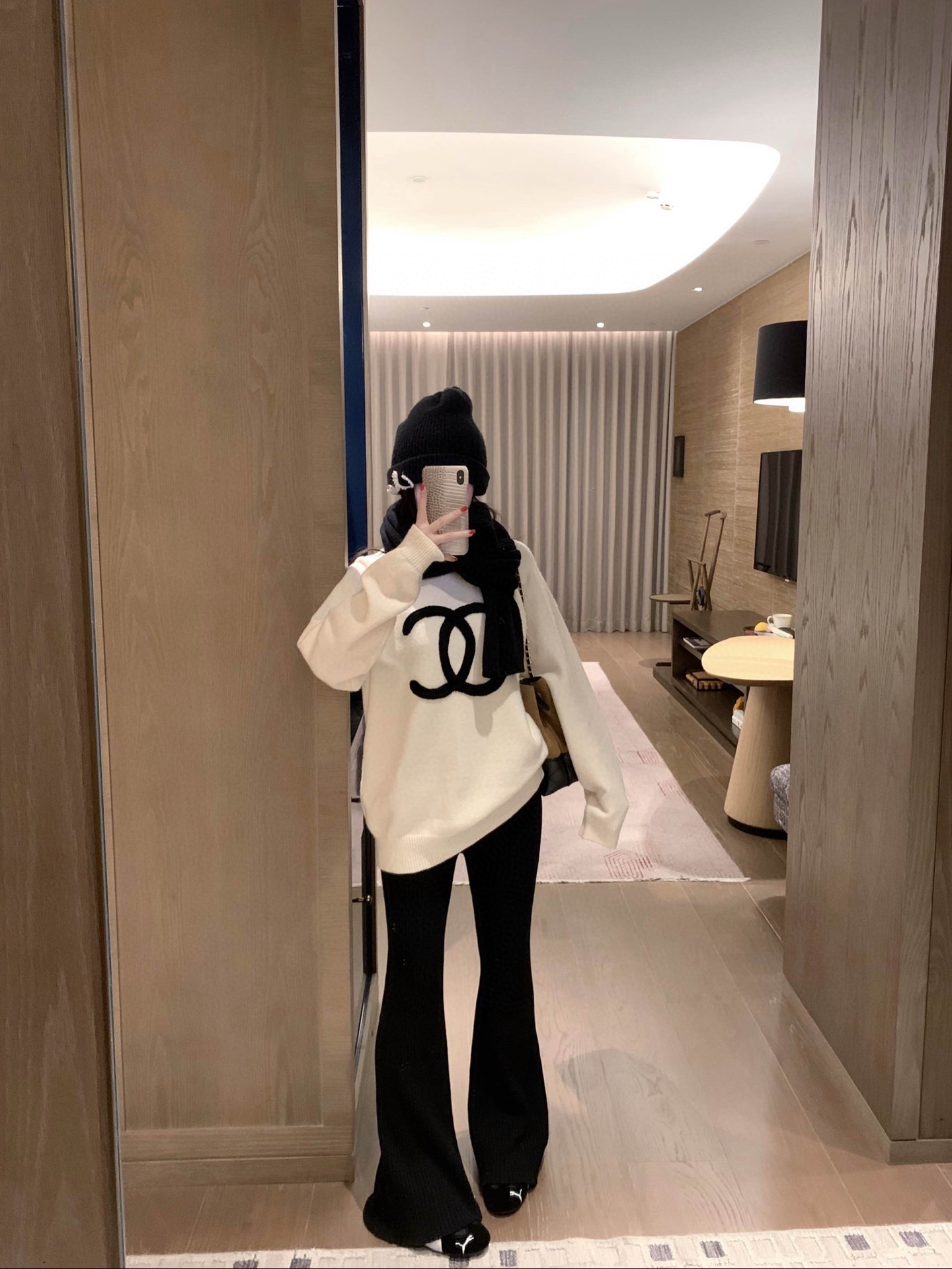 シャネル ニット 2色 オーバーサイズ ロゴ パンツ合わせ可 - 画像 5