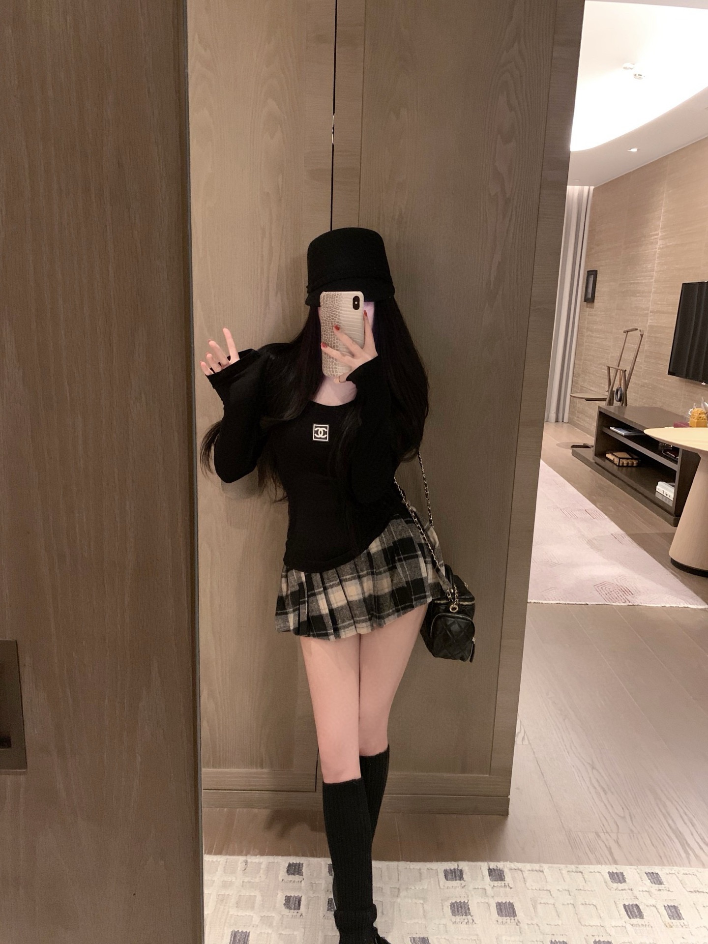 香奈儿 リブニット 半袖 黒・白 2色入 - 画像 4