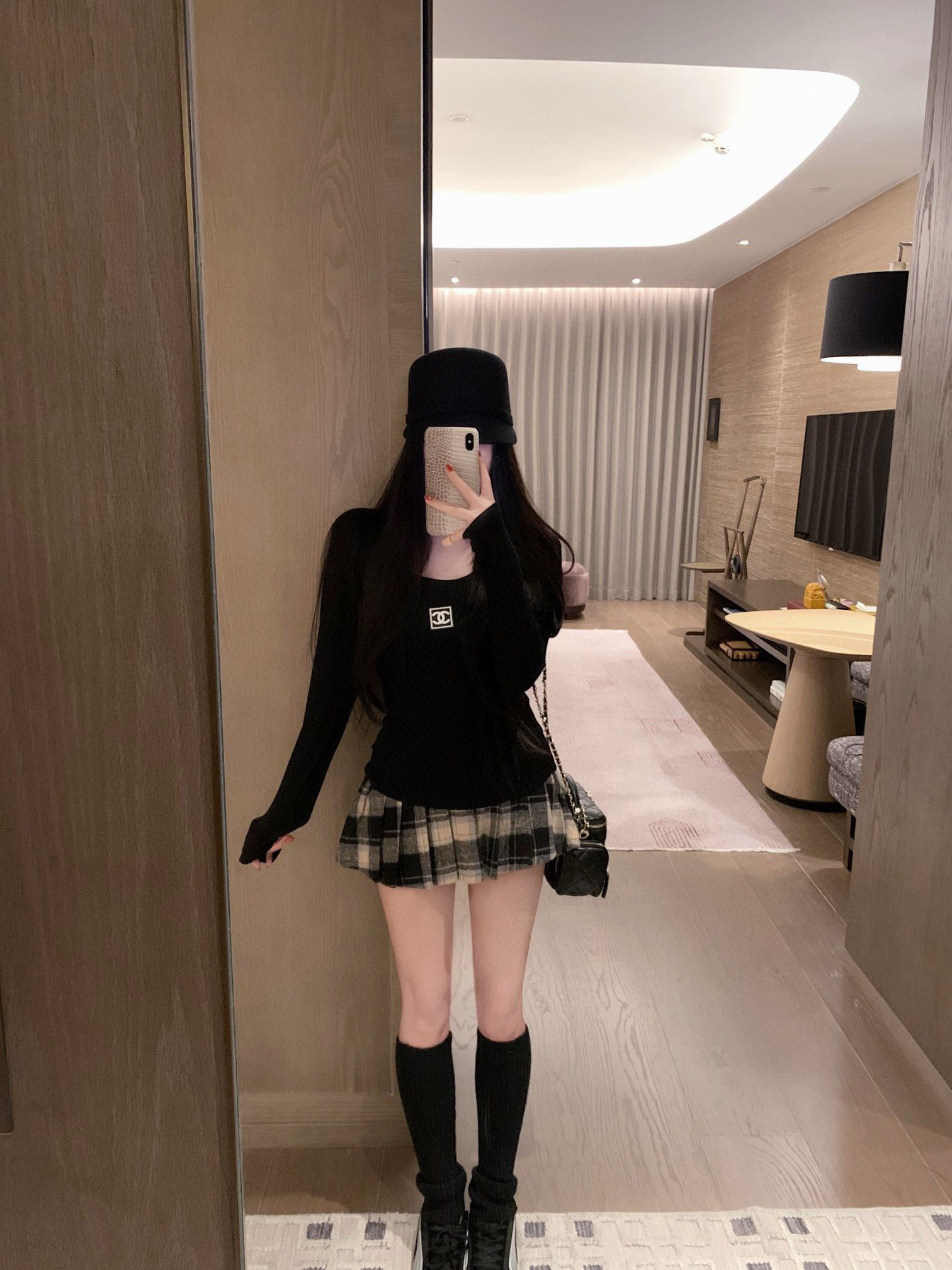 香奈儿 リブニット 半袖 黒・白 2色入 - 画像 5