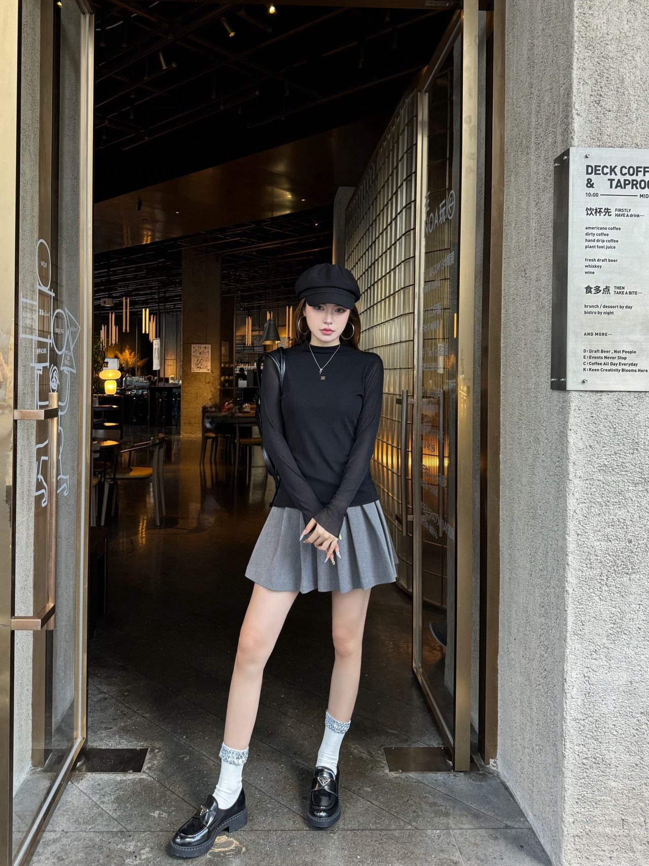 香奈儿 レディース ブラウス ブラック 透け感あり リブ素材 3色入 - 画像 3
