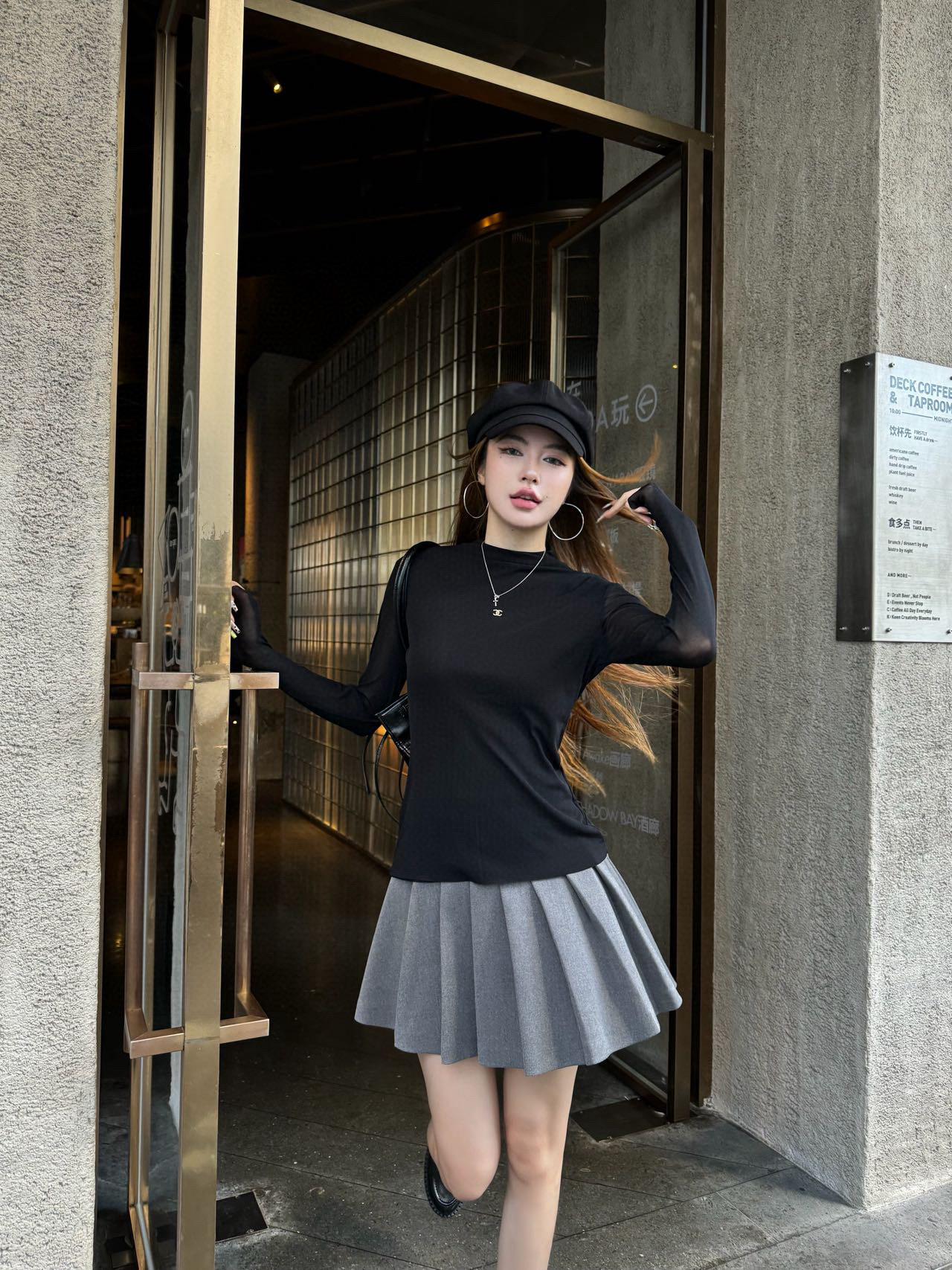 香奈儿 レディース ブラウス ブラック 透け感あり リブ素材 3色入 - 画像 6