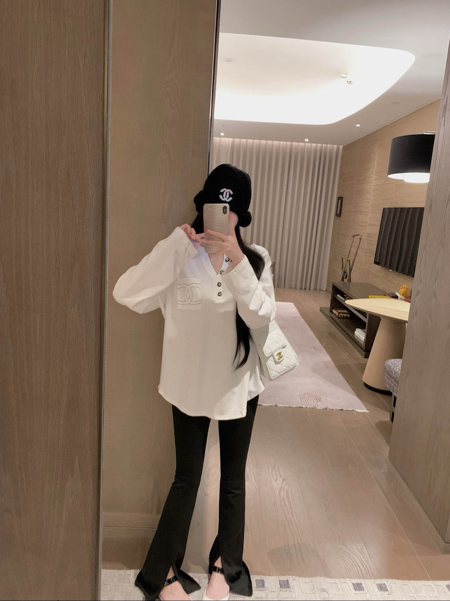 香奈儿 レディース ロングスリーブシャツ 2色入 - 画像 3