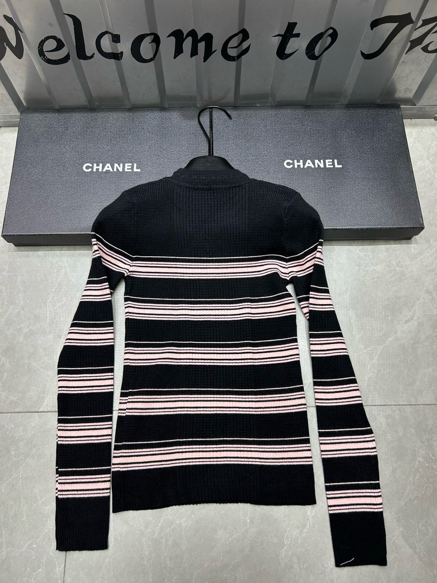 シャネル レディース ニットセーター 2色 バンドデザイン ロングスリーブ 無地 プリント クルーネック トップス - 画像 3