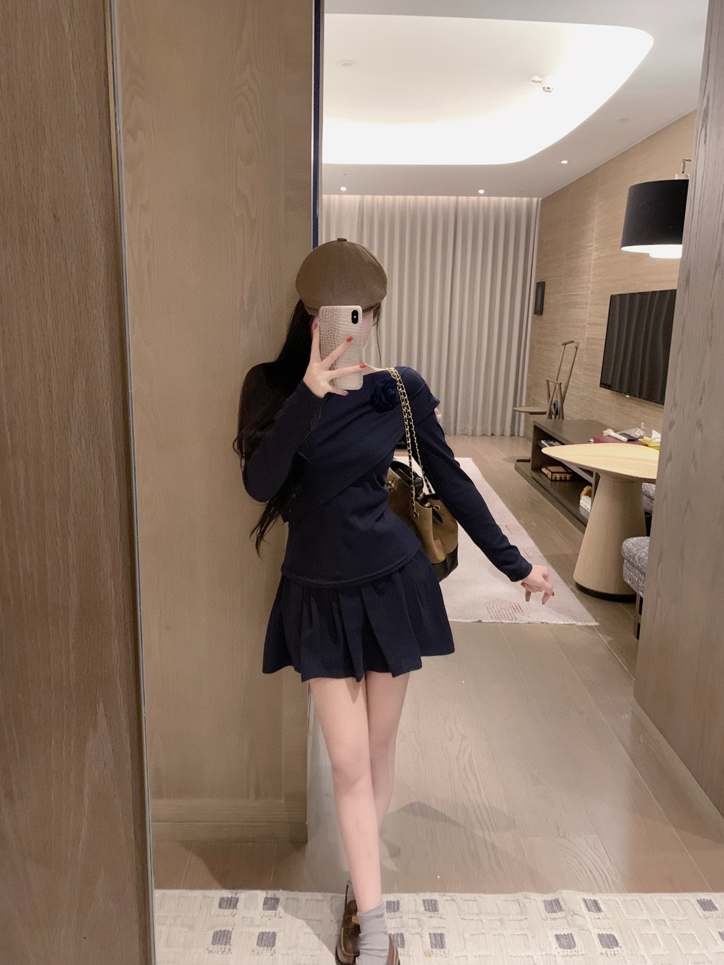 chanel風 ロングスリーブワンピース 2色展開 おしゃれなデザイン - 画像 4