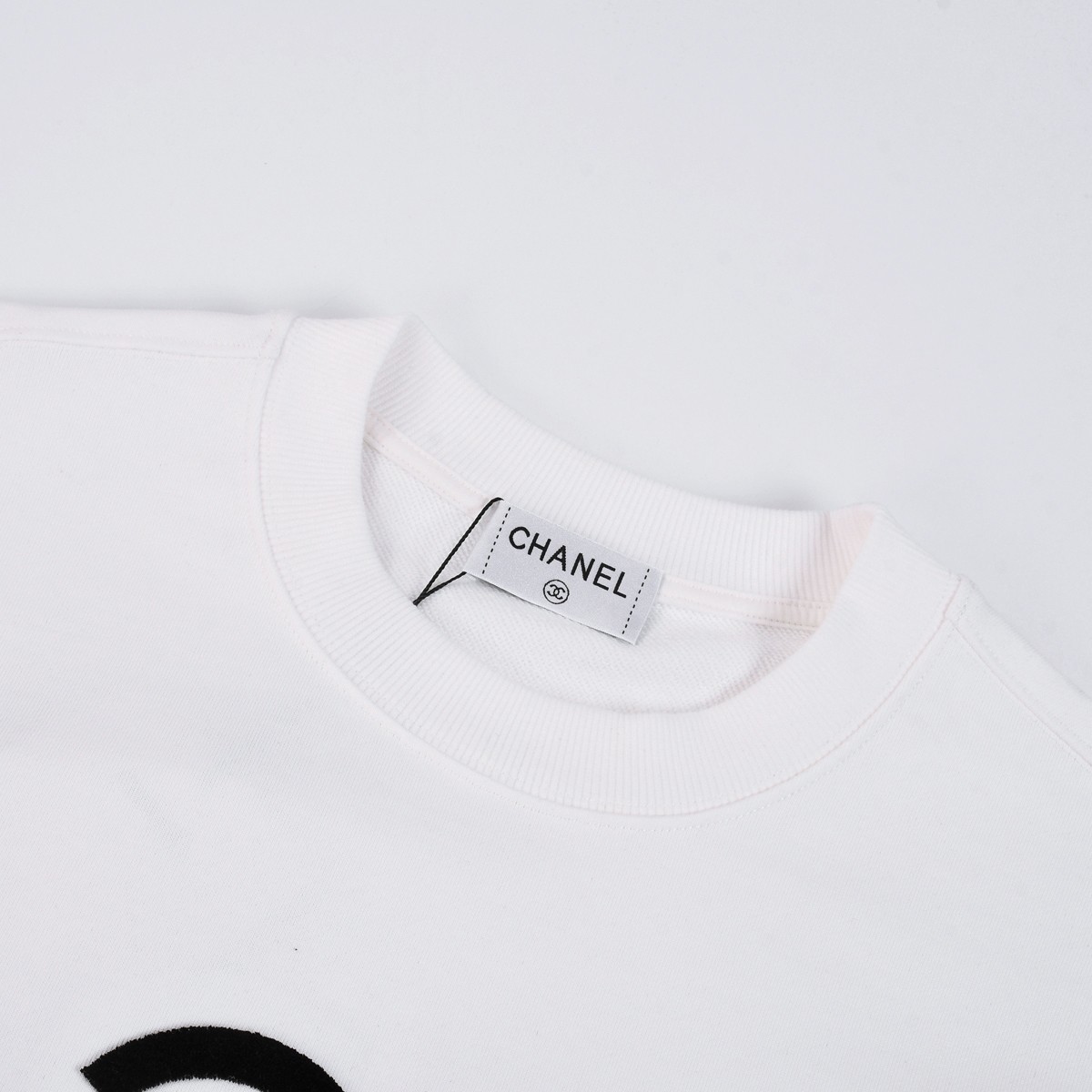 chanel ロゴ スウェットシャツ 白 100%コットン フランス製 - 画像 2