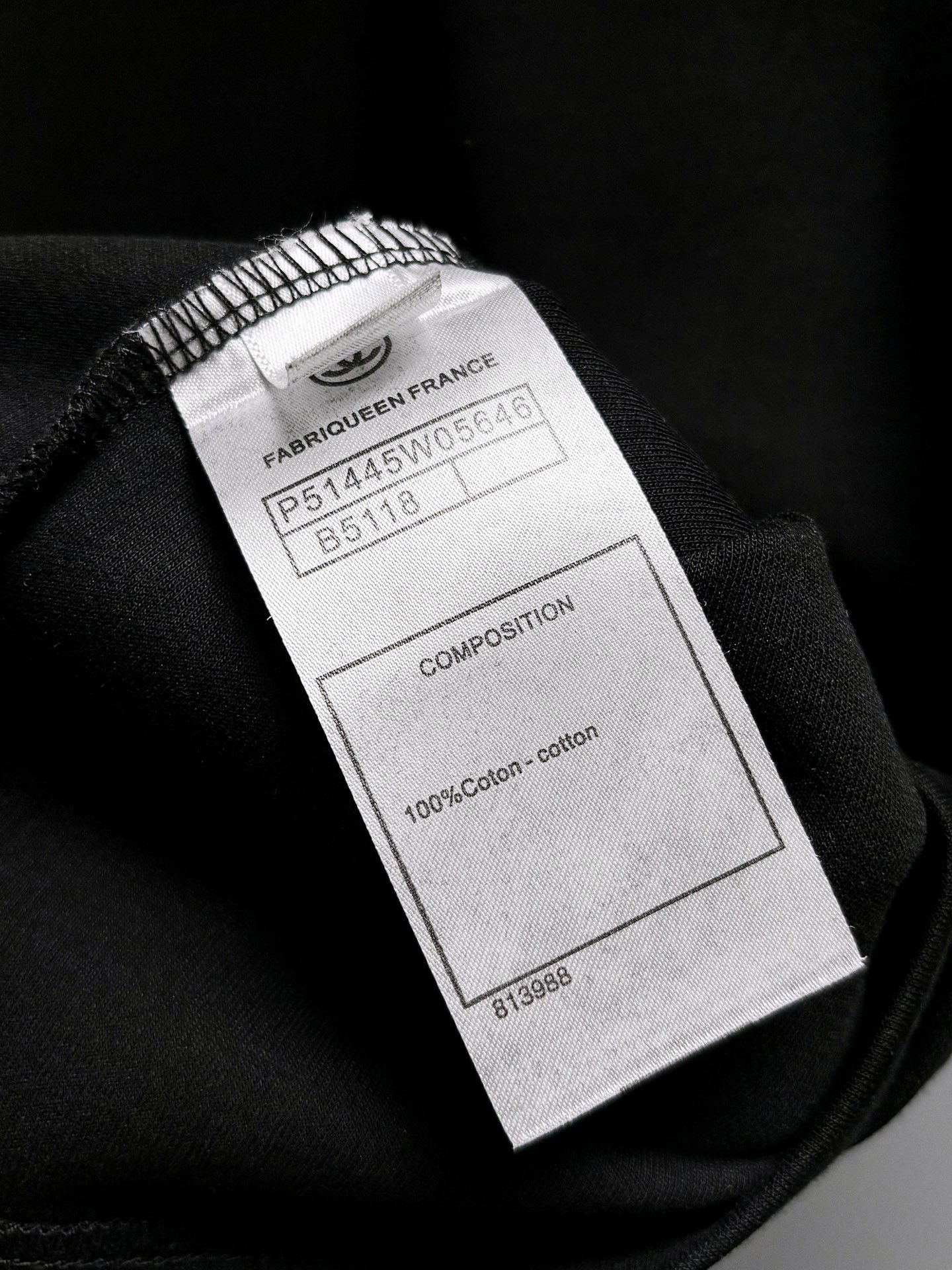 シャネル レディース 半袖 ロゴプリント ブラック 100%コットン 綿100% 半袖Tシャツ 02093 - 画像 2