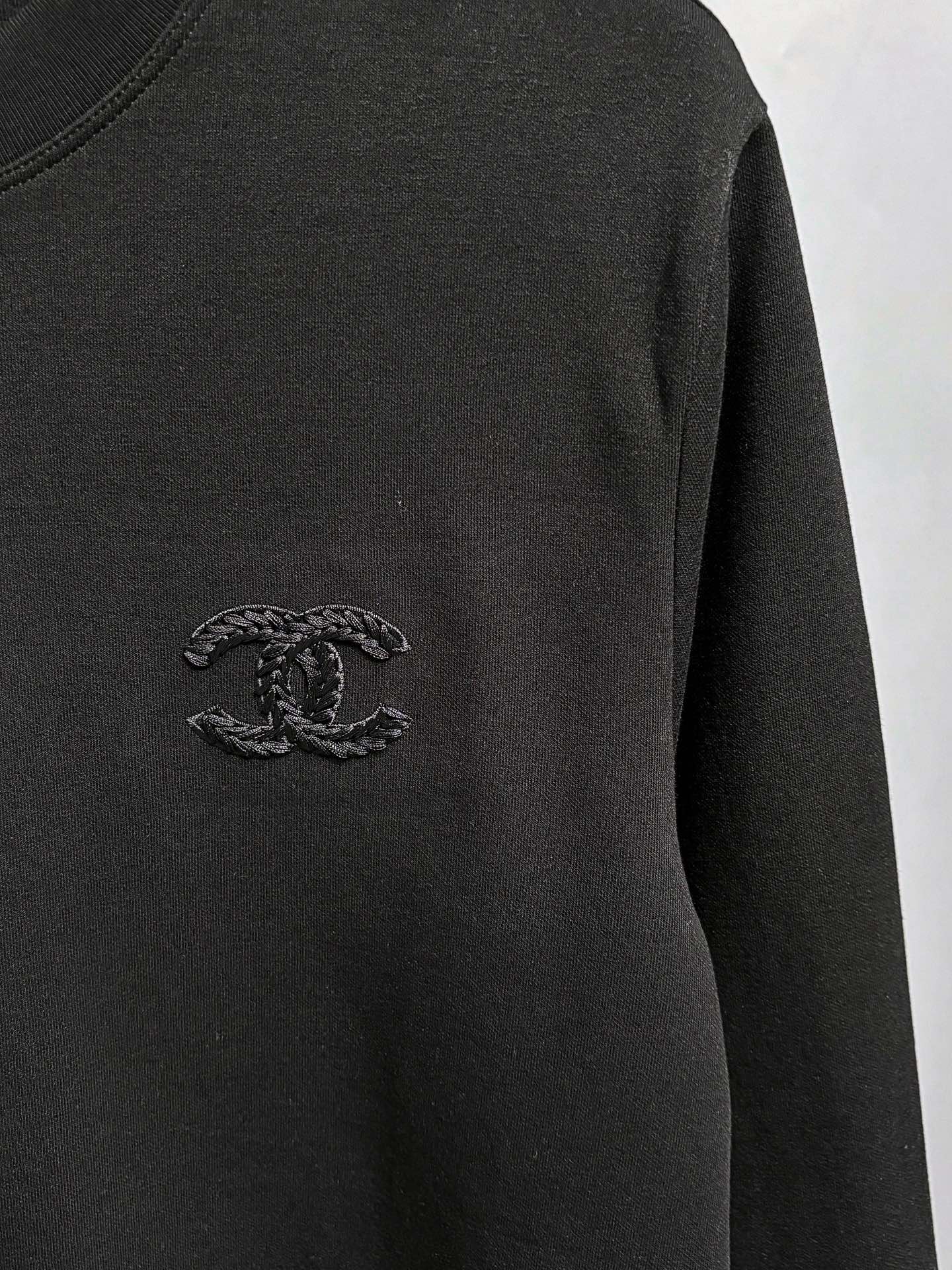 シャネル レディース 半袖 ロゴプリント ブラック 100%コットン 綿100% 半袖Tシャツ 02093 - 画像 6