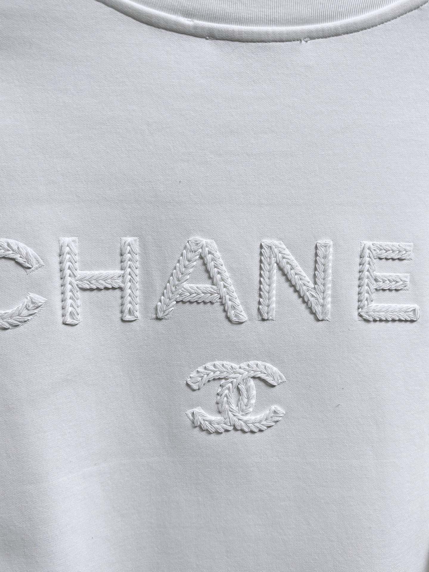 chanel ロゴ刺繍 ロングスリーブTシャツ 100%コットン 白 1色 - 画像 2