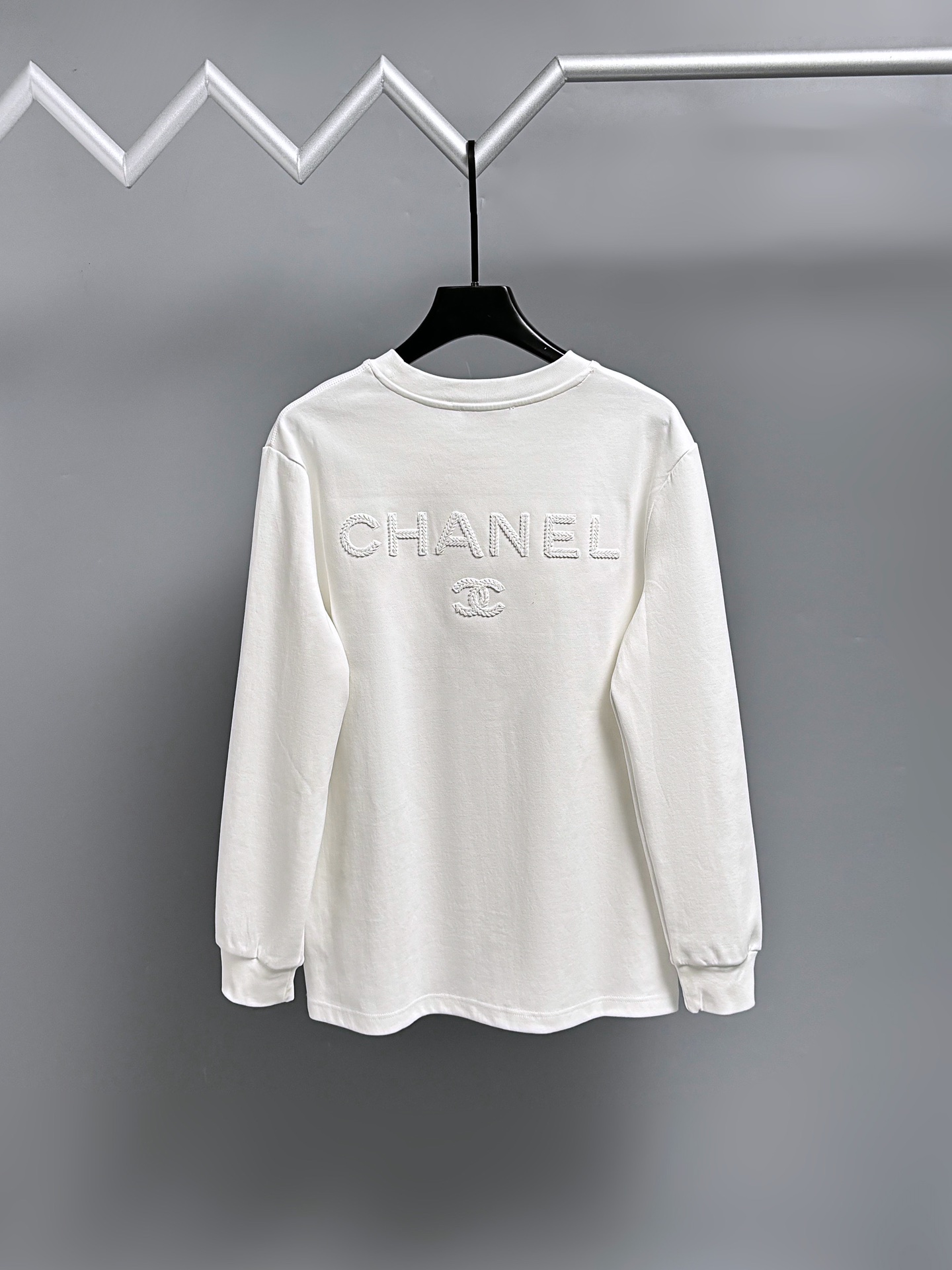 chanel ロゴ刺繍 ロングスリーブTシャツ 100%コットン 白 1色 - 画像 4