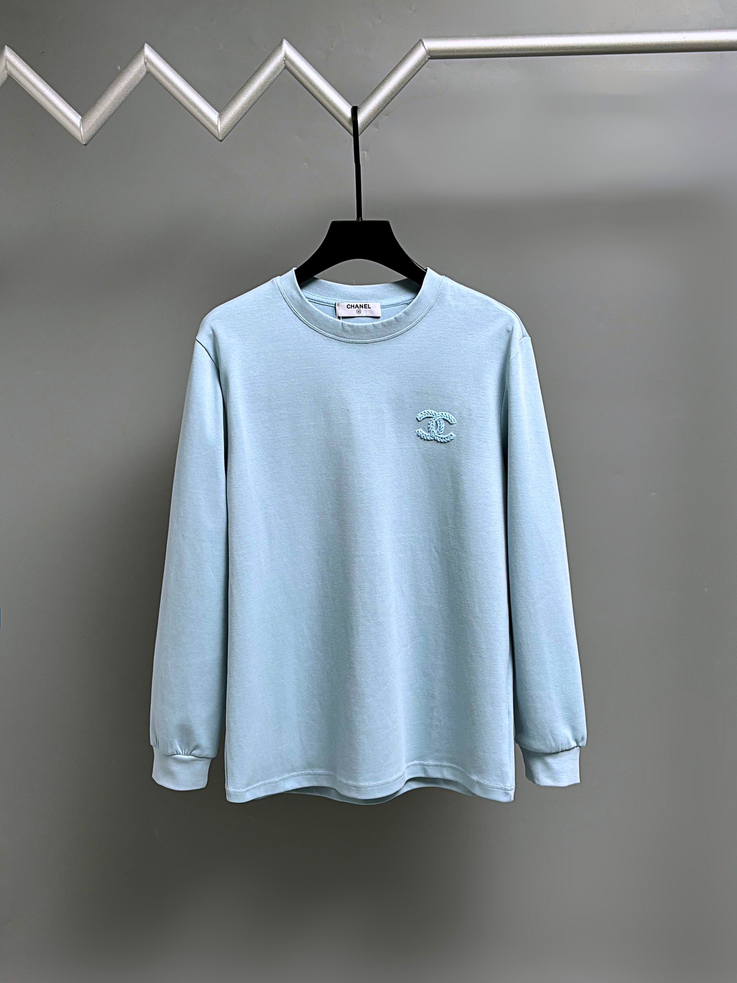 chanel レディース ロングスリーブTシャツ ブルーグレー 綿100% 1枚|1枚|1枚|1枚|1枚|1枚|1枚|1枚|1枚|1枚