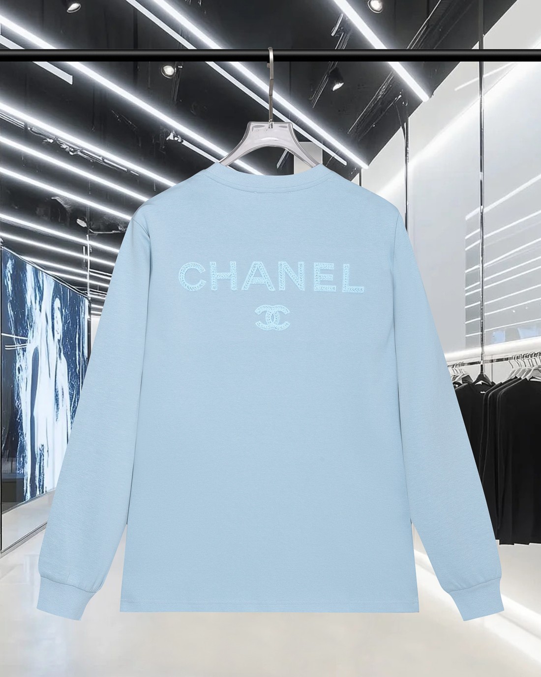 シャネル レディース長袖Tシャツ ピンク色 3色入 華やかな刺繍 ロゴデザイン 1枚1枚手作り感 - 画像 6