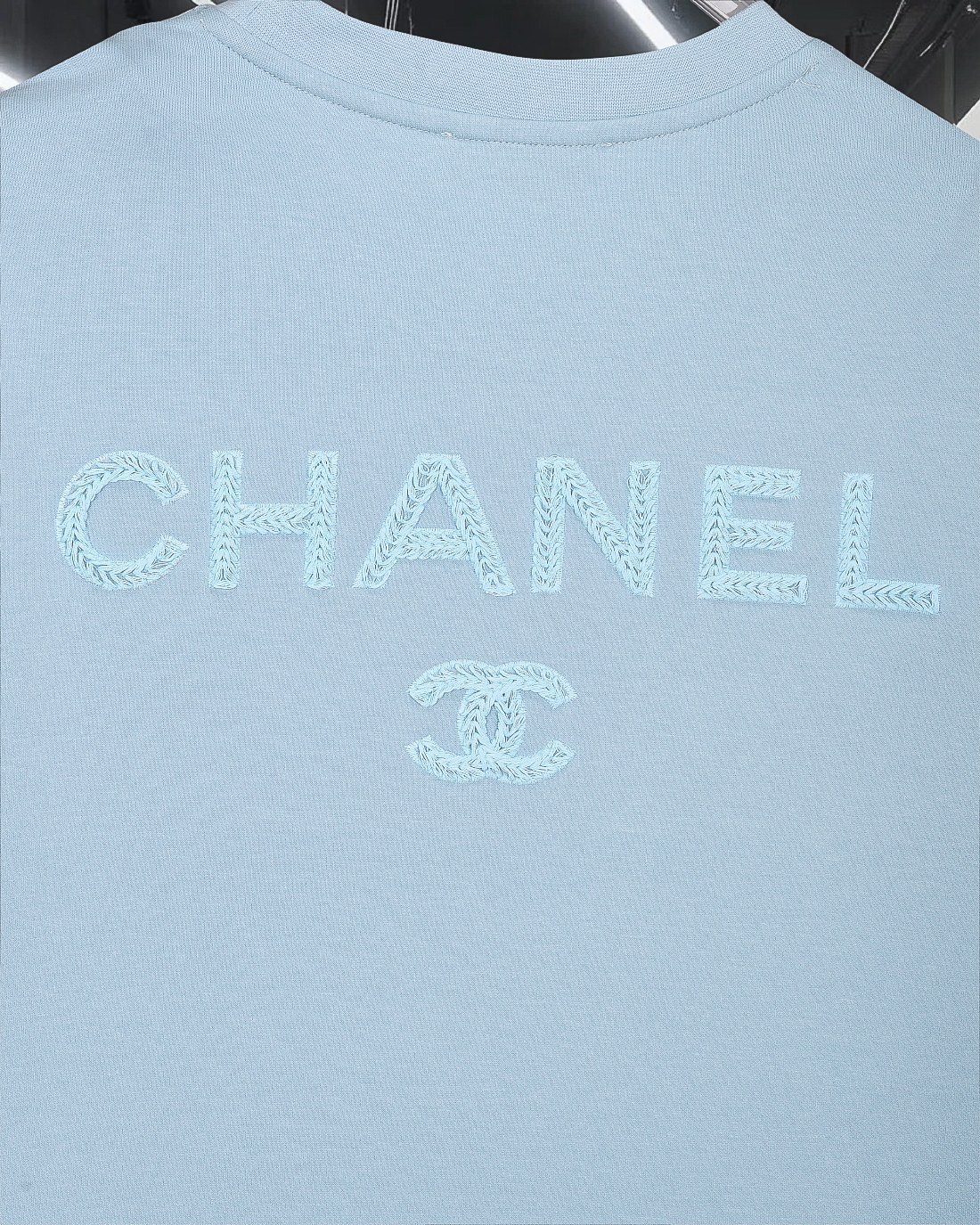 シャネル レディース長袖Tシャツ ピンク色 3色入 華やかな刺繍 ロゴデザイン 1枚1枚手作り感 - 画像 8