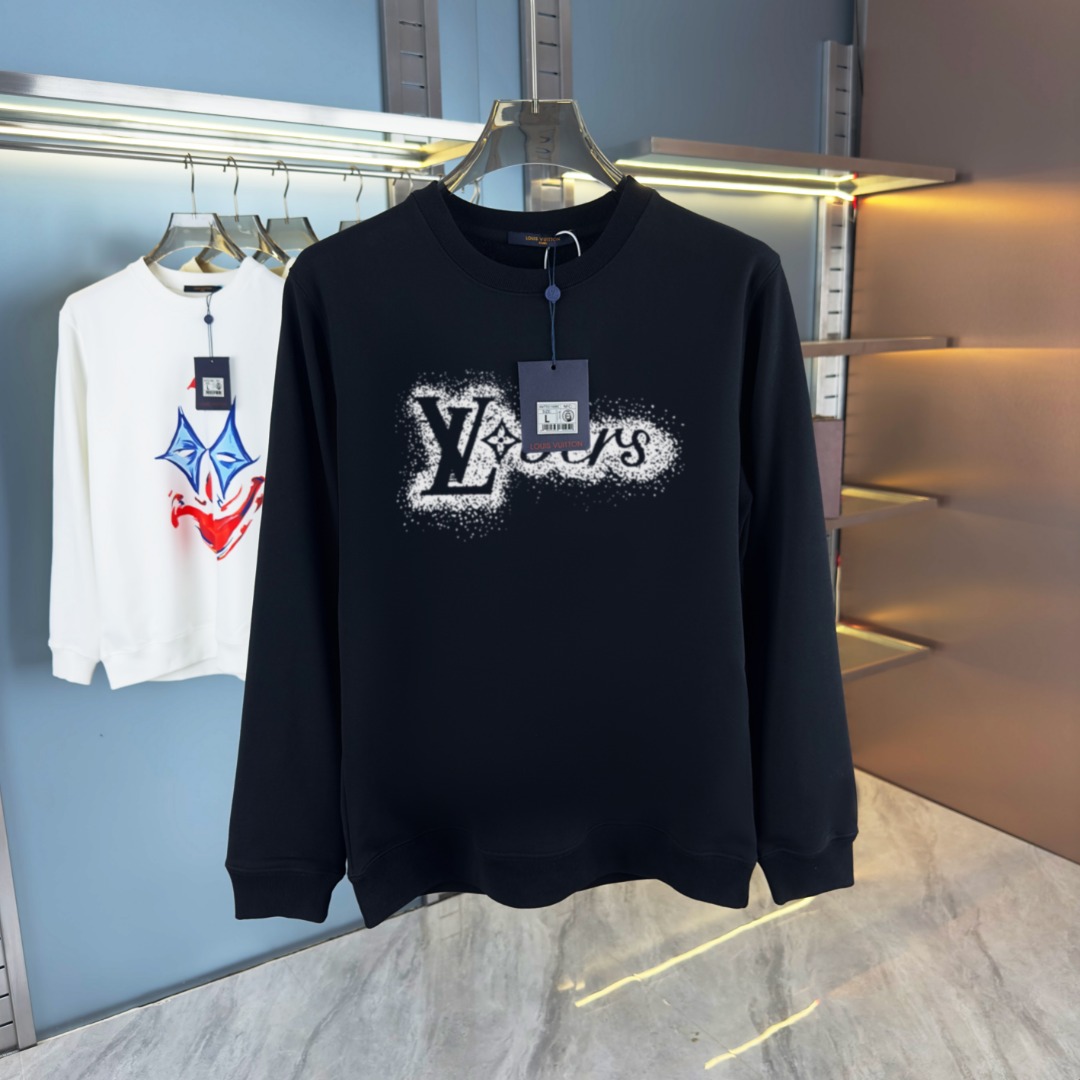 Louis Vuittonルイ・ヴィトン 黒 ニット ロゴプリント 半袖Tシャツ 1色