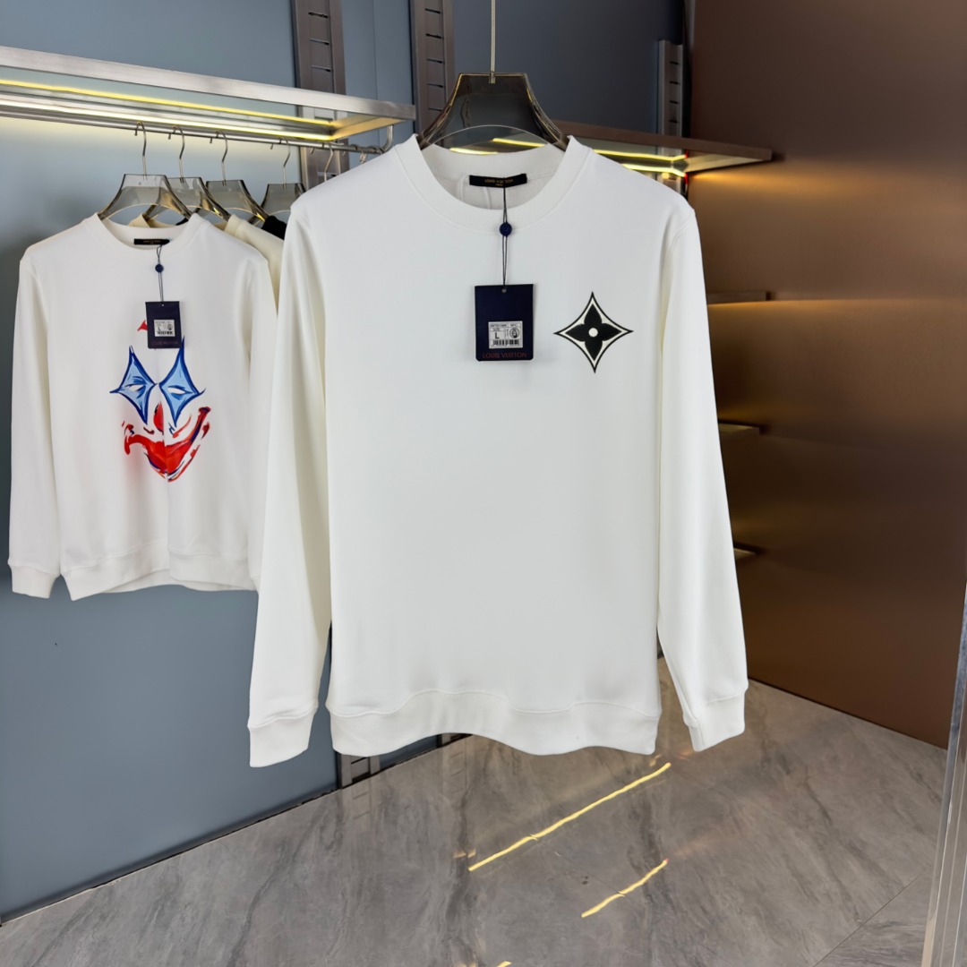 Louis Vuittonロエベ メンズ スウェットシャツ 白 2色展開 品質保証