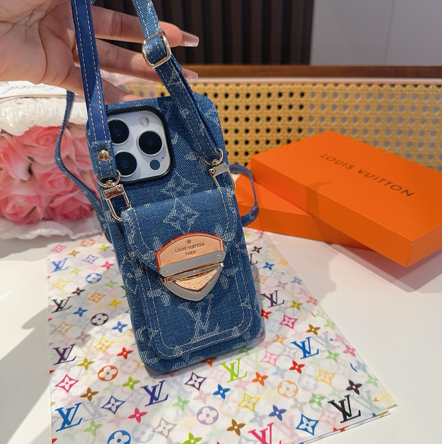 iPhoneケース【Louis Vuitton】デニム風スマホケース 2色入 💼