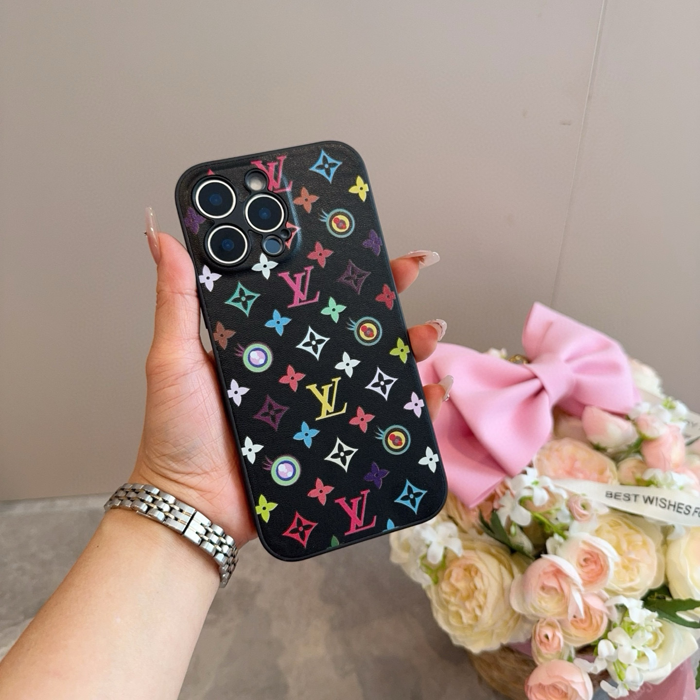 iPhoneケースルイヴィトン風 チェック柄 スマホケース 2色入 🌸