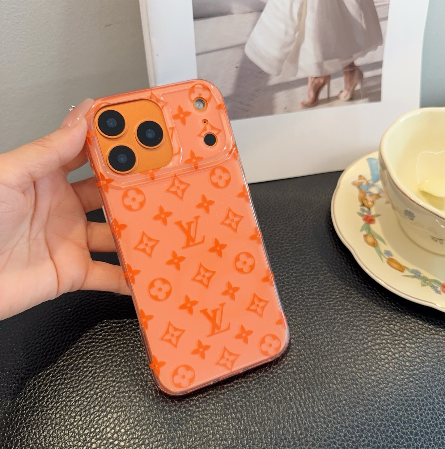 iPhoneケースオレンジ ルイヴィトン柄 iPhoneケース 1色入 🍊