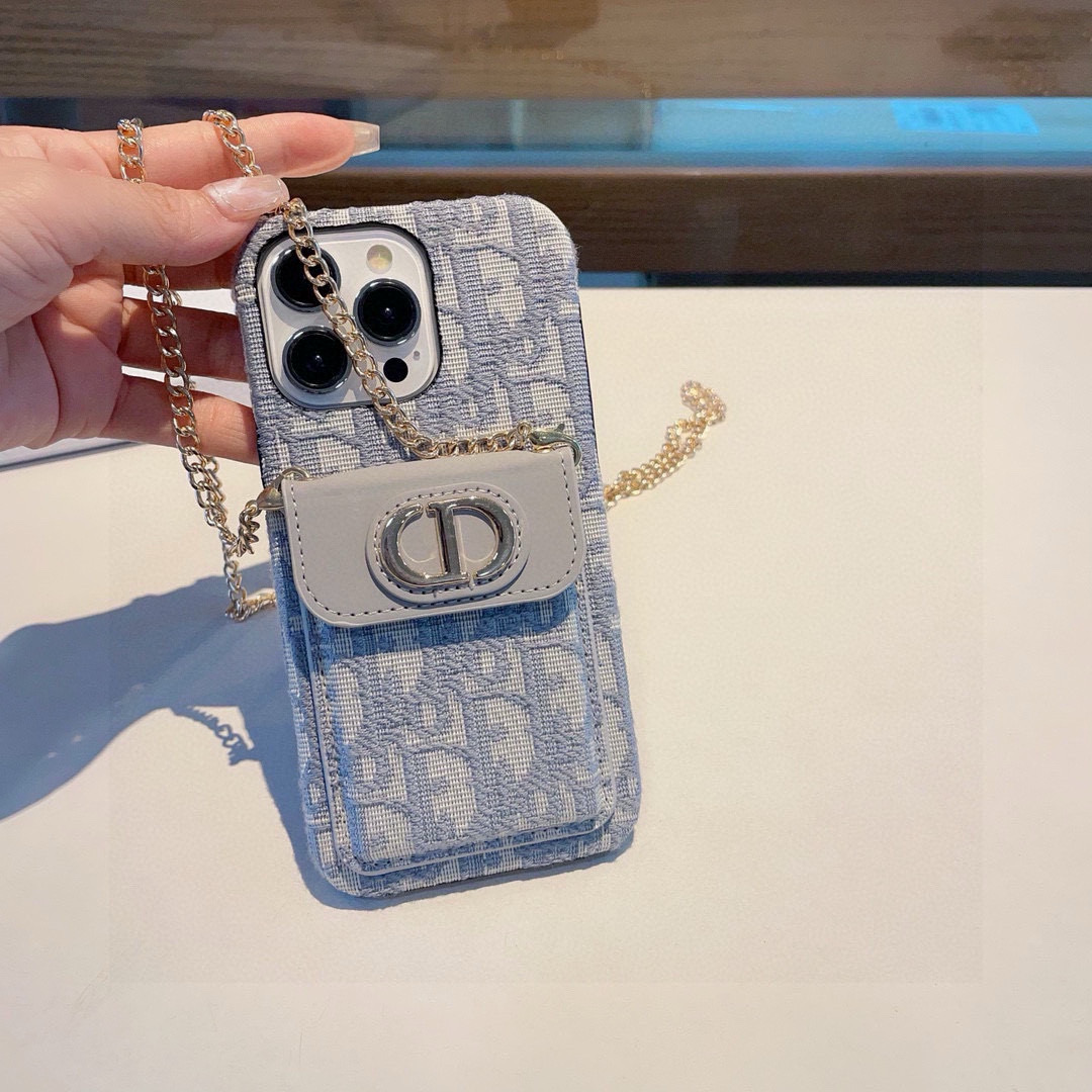 iPhoneケースDior ディオール チェーン付きスマホケース 2色入 💎