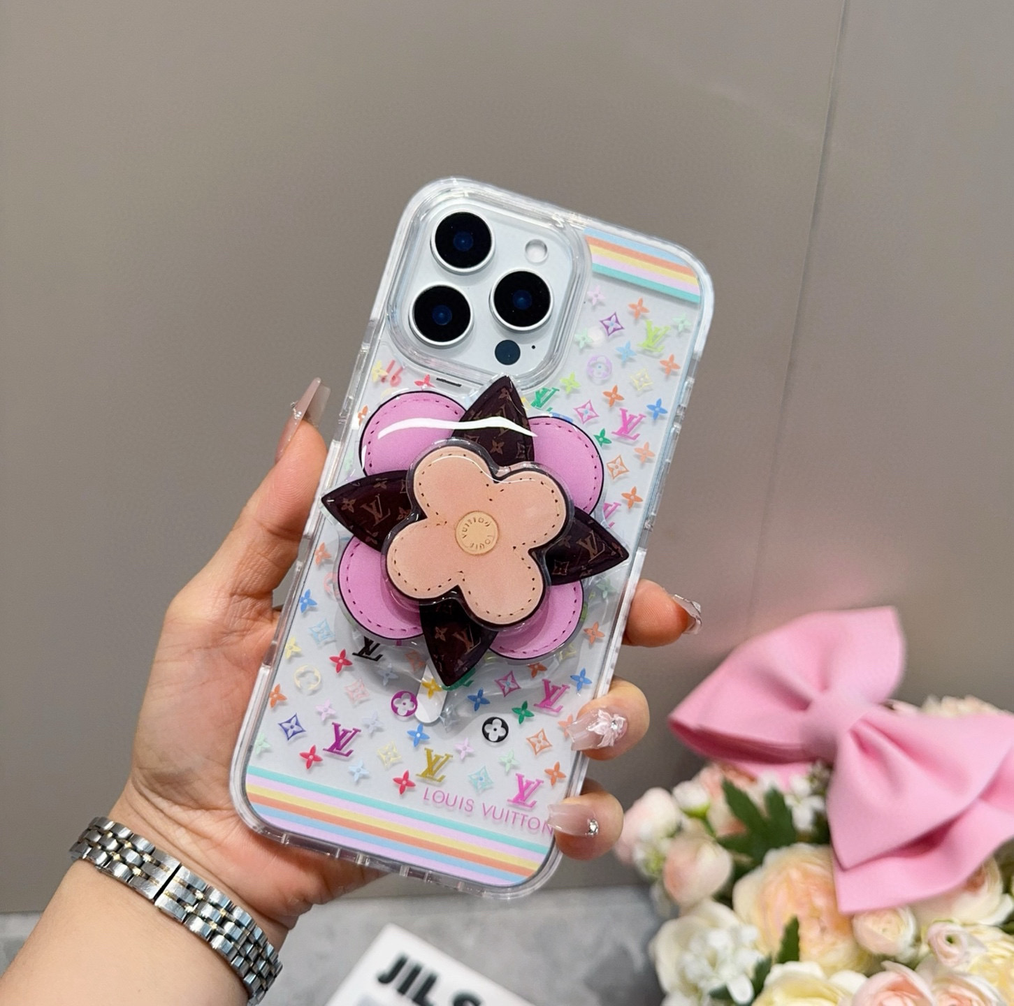 iPhoneケースルイヴィトン フラワー フェイス ナチュラル カラー 5色入 🌸