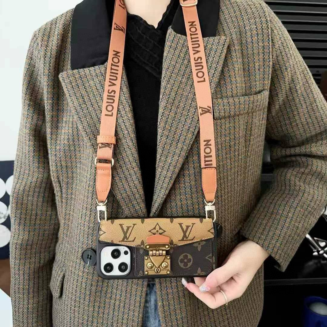 iPhoneケースLouis Vuitton モノグラム ファンシー ポルカドット ストラップ付き フォンケース 📱