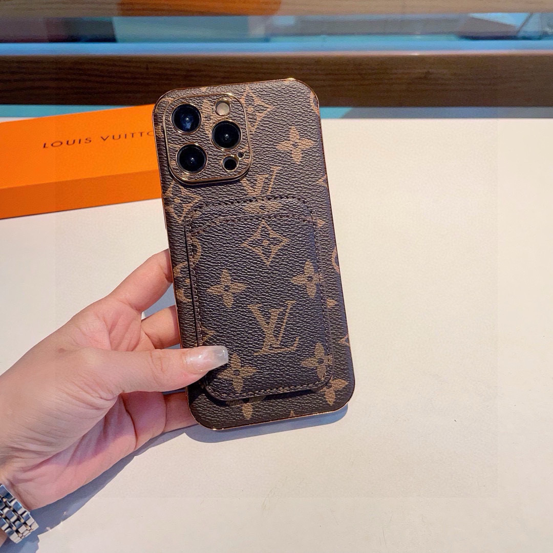 iPhoneケースルイヴィトン風 スマホケース 2色入 カードポケット付き 📱