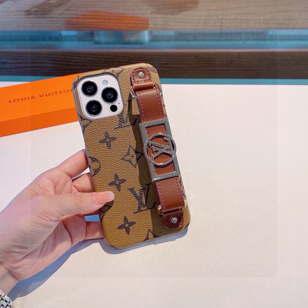 iPhoneケースラウンド付きのLouis Vuitton風スマホケース 2色入 🌟