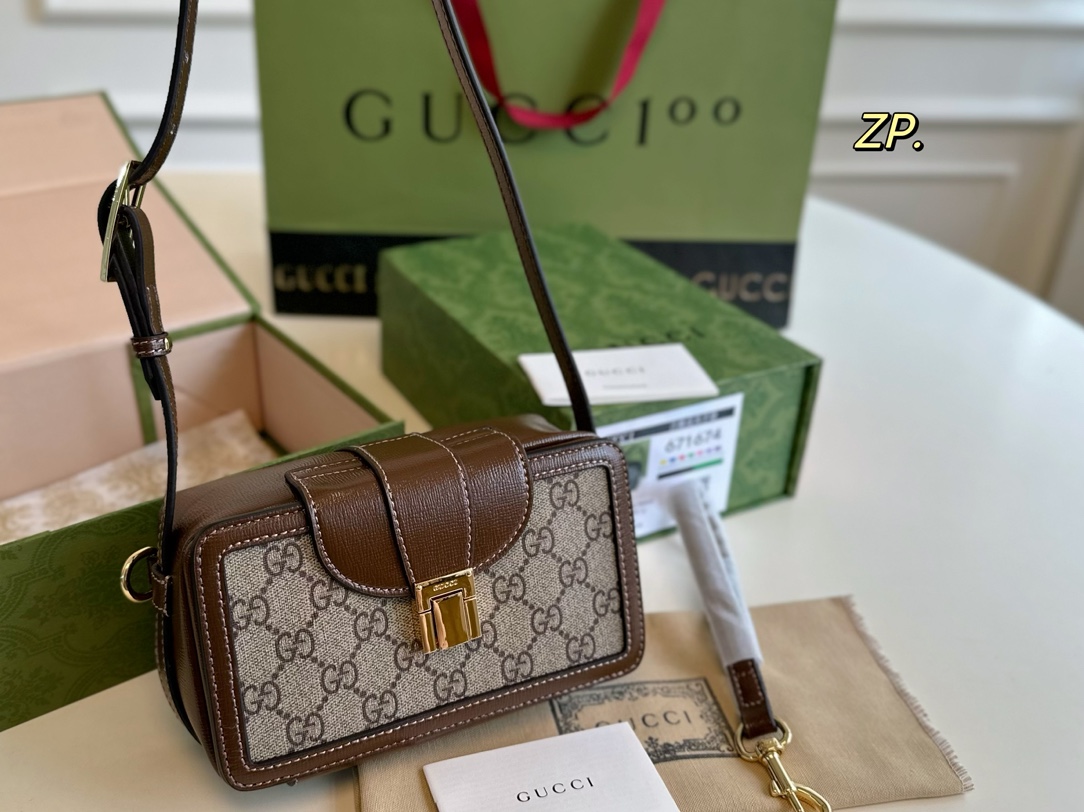 GUCCI グッチ ミニボストンバッグ ベージュ×ブラウン 1色入 💼 - 画像 2