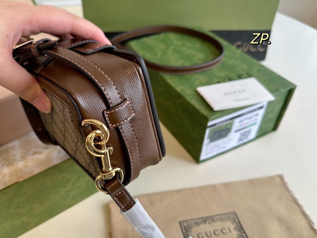 GUCCI グッチ ミニボストンバッグ ベージュ×ブラウン 1色入 💼 - 画像 5