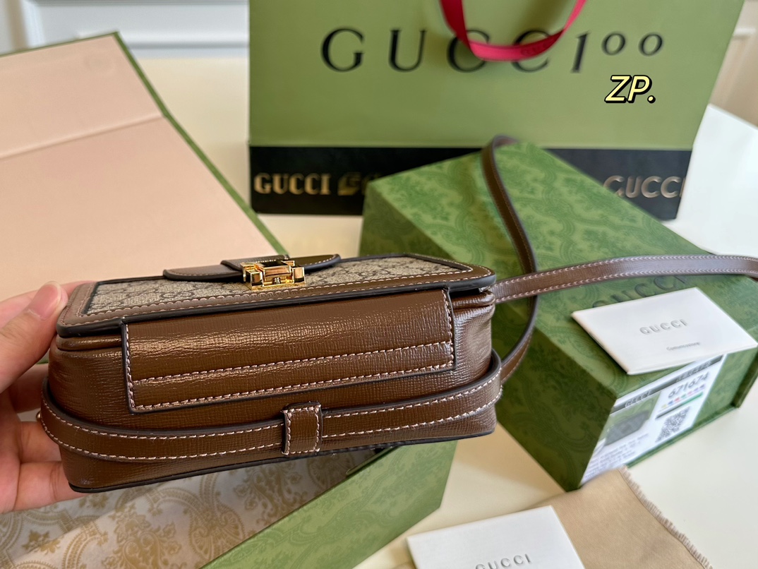 GUCCI グッチ ミニボストンバッグ ベージュ×ブラウン 1色入 💼 - 画像 6