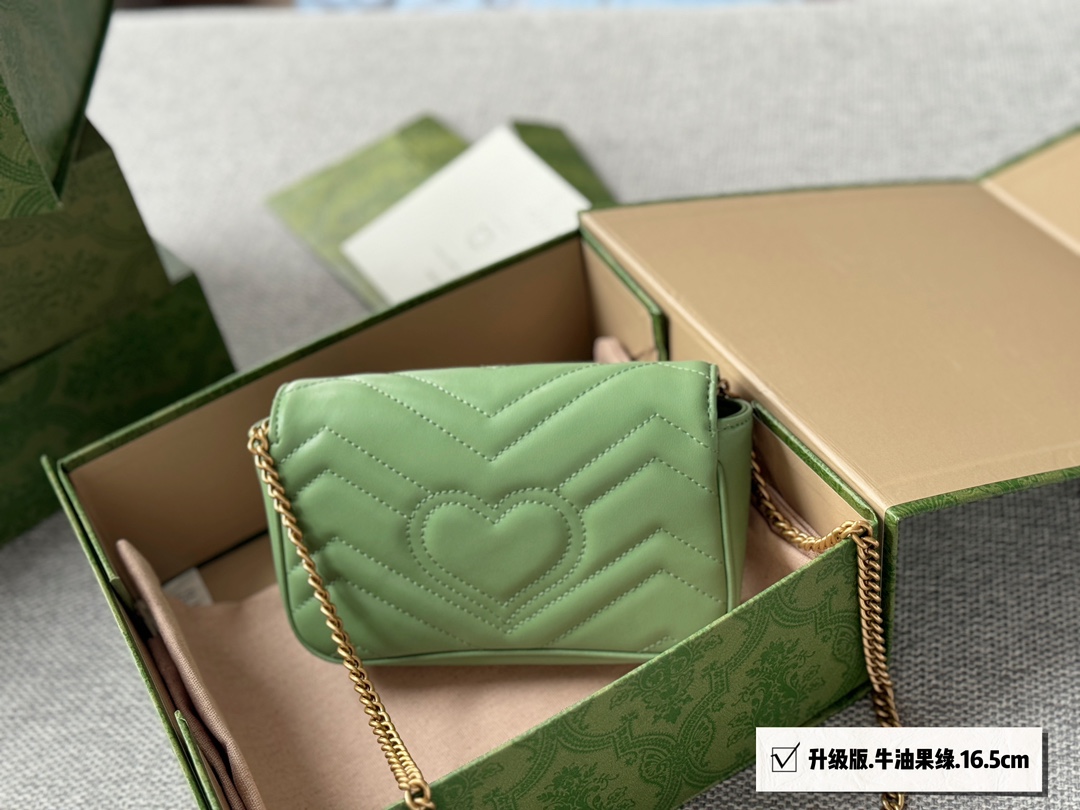 グッチ マイクロ GG マイセン ショルダーバッグ 牛油果緑 16.5cm 🍏 - 画像 4