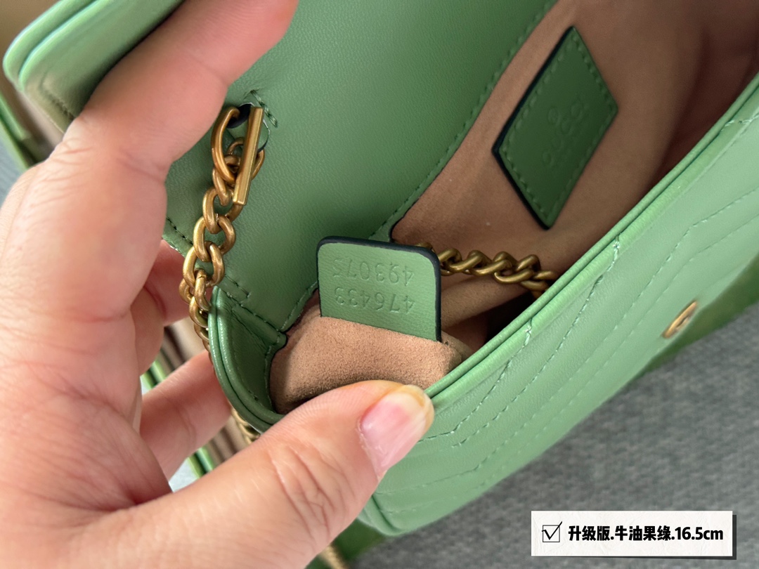 グッチ マイクロ GG マイセン ショルダーバッグ 牛油果緑 16.5cm 🍏 - 画像 7