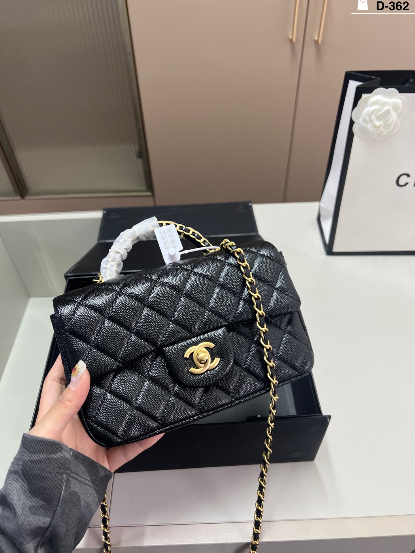 シャネル ミニボストン 黒 金具 1色入 🖤