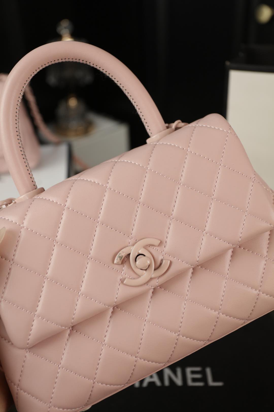 CHANEL ココhandleSo 恵豆包 ピンク 23×15cm 大号 💐 - 画像 2