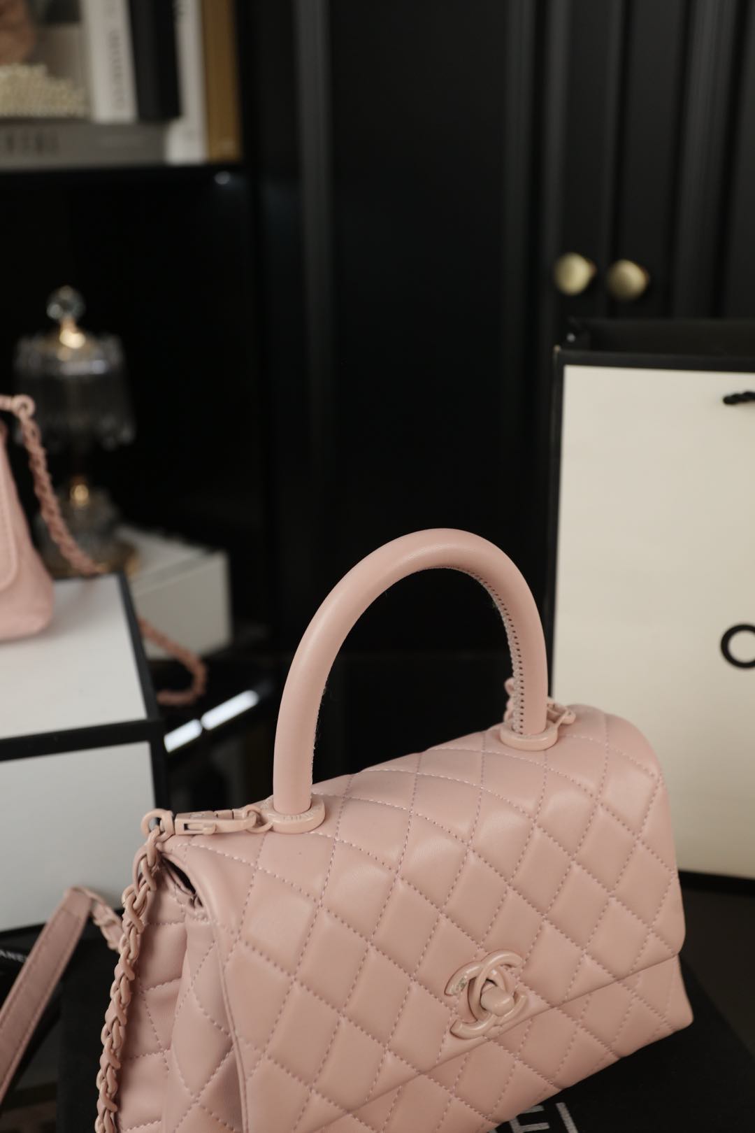CHANEL ココhandleSo 恵豆包 ピンク 23×15cm 大号 💐 - 画像 3