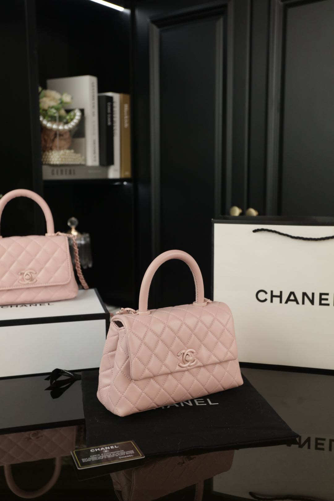 CHANEL ココhandleSo 恵豆包 ピンク 23×15cm 大号 💐 - 画像 4
