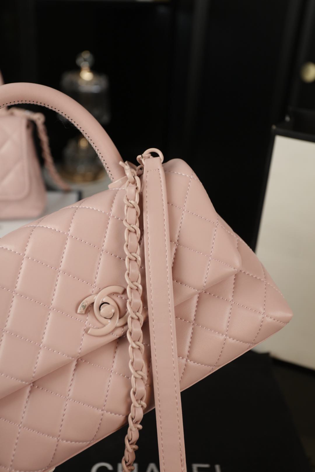CHANEL ココhandleSo 恵豆包 ピンク 23×15cm 大号 💐 - 画像 5