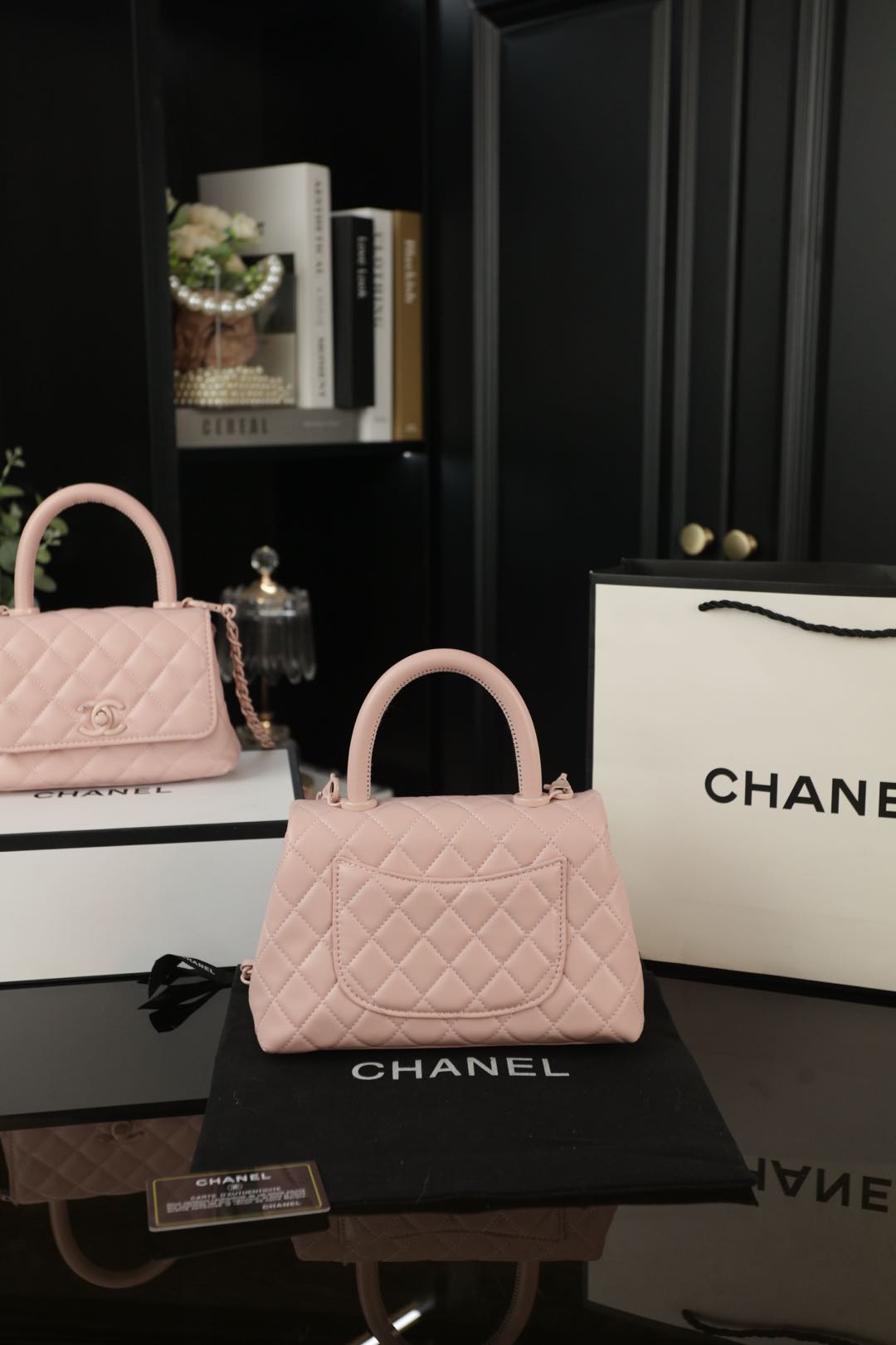CHANEL ココhandleSo 恵豆包 ピンク 23×15cm 大号 💐 - 画像 6