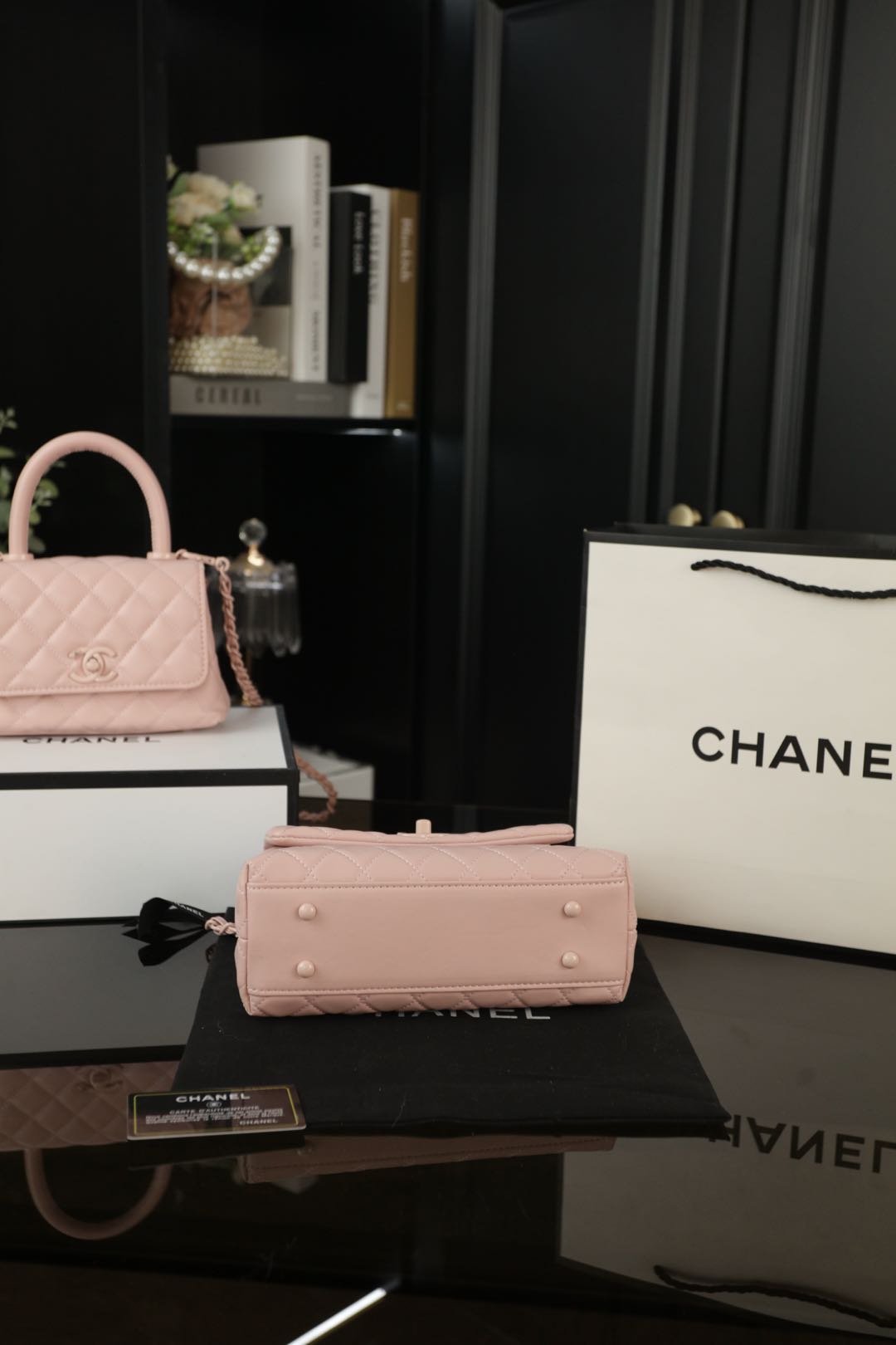 CHANEL ココhandleSo 恵豆包 ピンク 23×15cm 大号 💐 - 画像 7