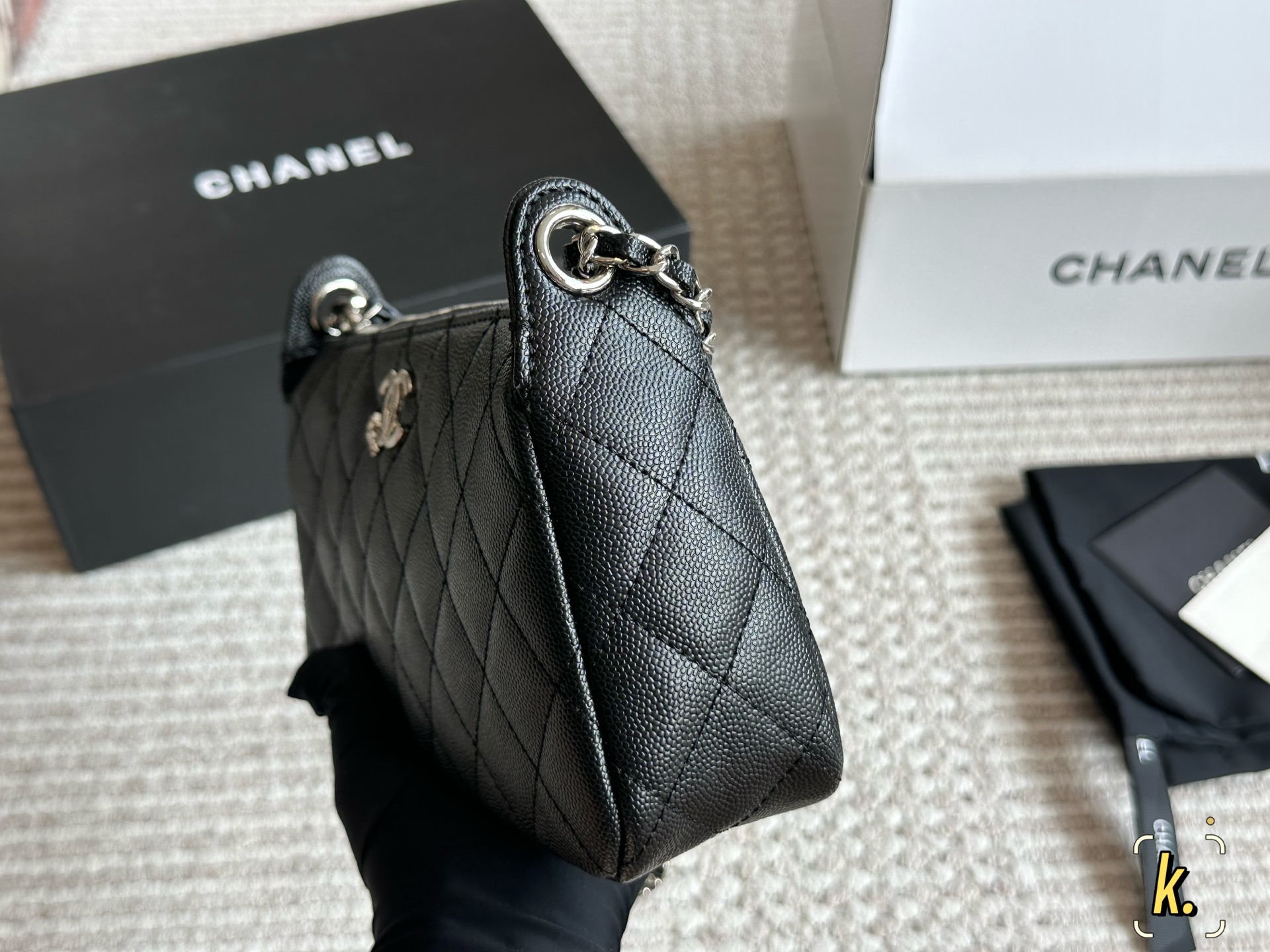 シャネル マトラッセ ミニショルダー ブラック 1色入 💼 - 画像 3