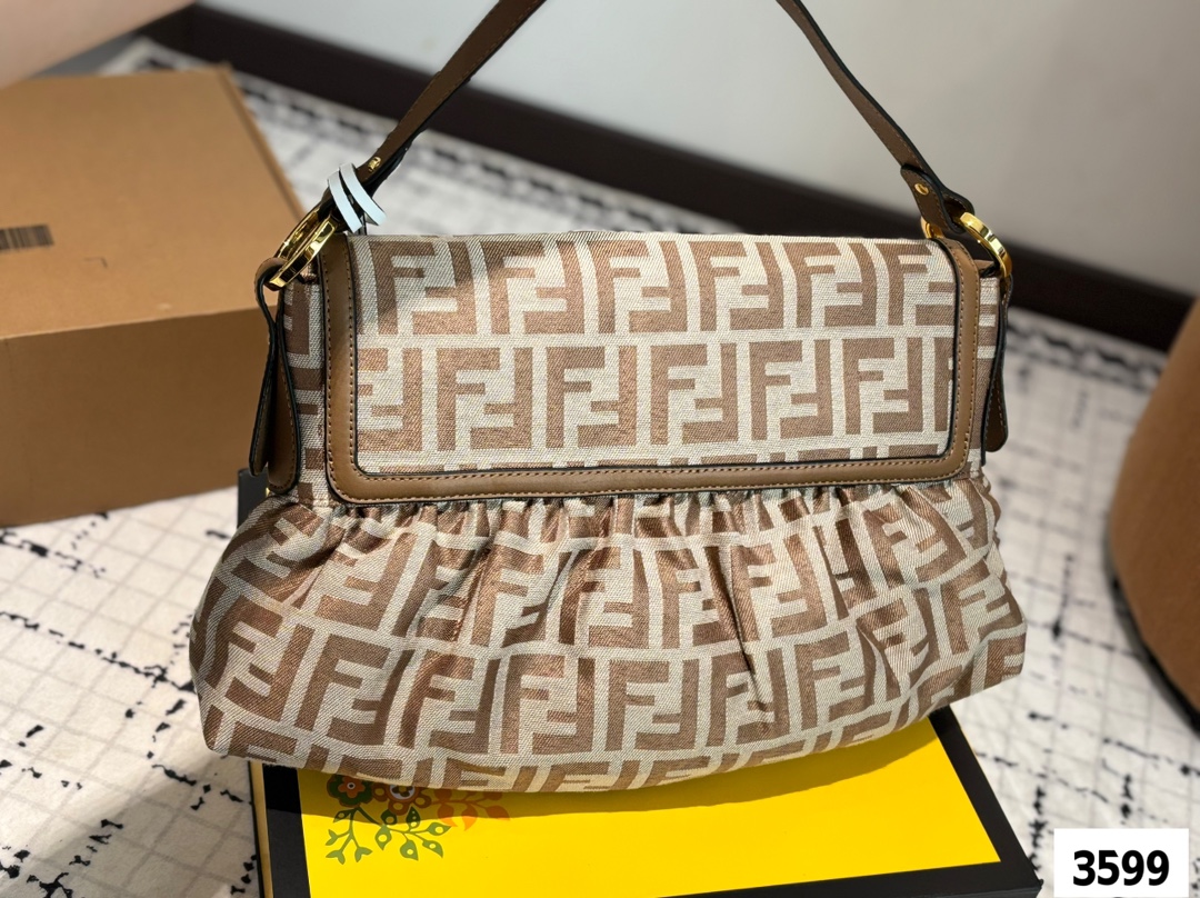 FENDI バッグ キャンバス フォンテイン ショルダーバッグ 🎀 2色入 - 画像 6