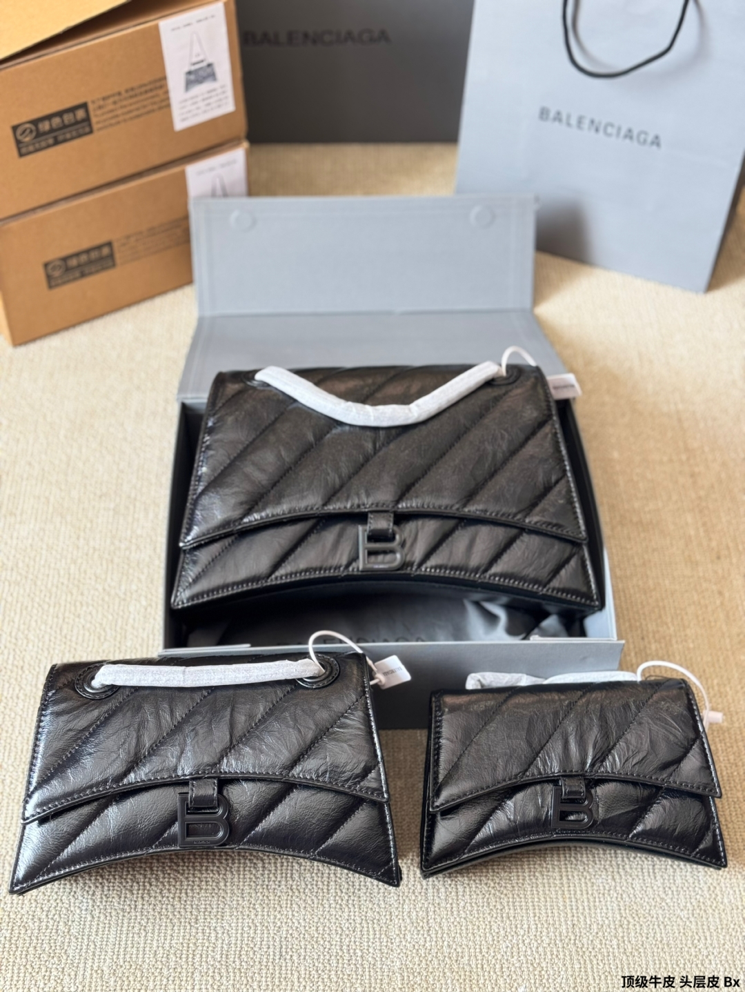 バレンシアガ バッグ 3色入 ブラック 3サイズ ミニショルダーバッグ 🖤
