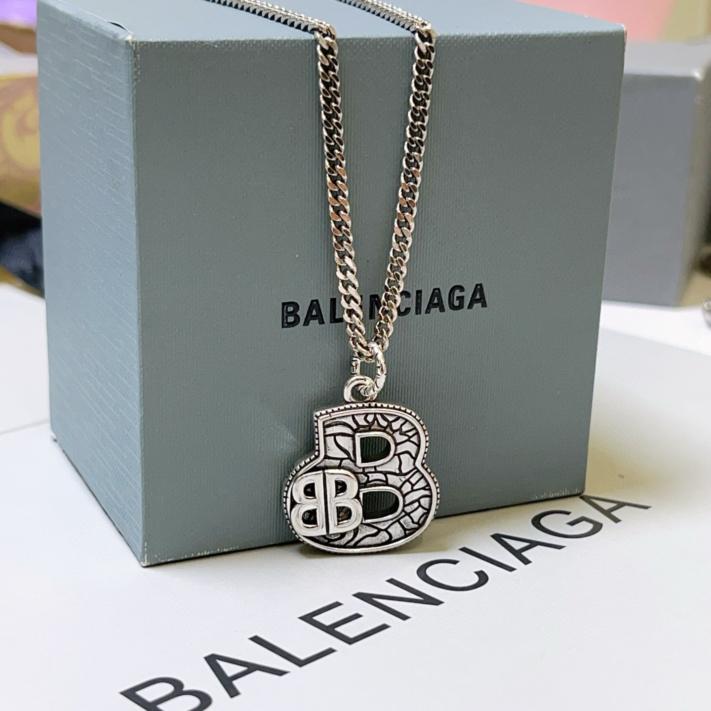 バレンシアガ メンズ ネックレス メタル ロゴ チェーン 1色 💎