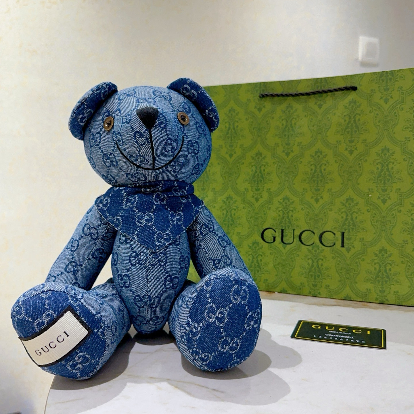 GUCCI デニム ベア おもちゃ ブルーレッド 1色入 🧸
