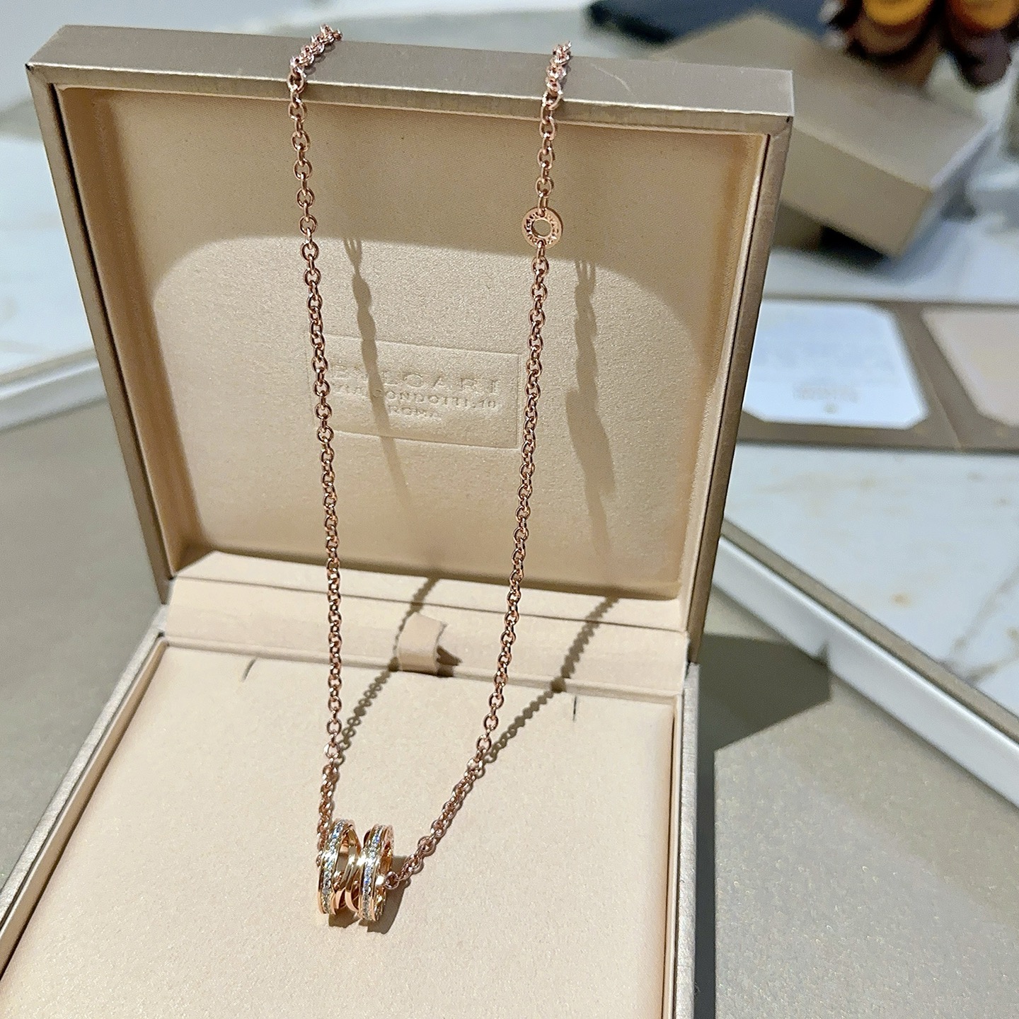 BVLGARI ネックレス 3色入 ローズゴールド ダイヤモンド 30字符以上