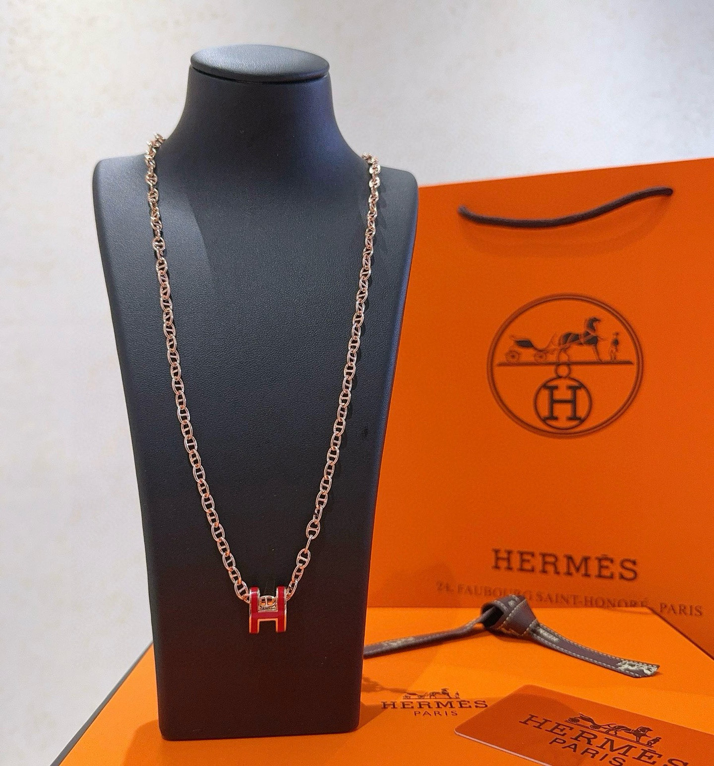 HERMES ネックレス ローズゴールド レッド 4色入 🎁